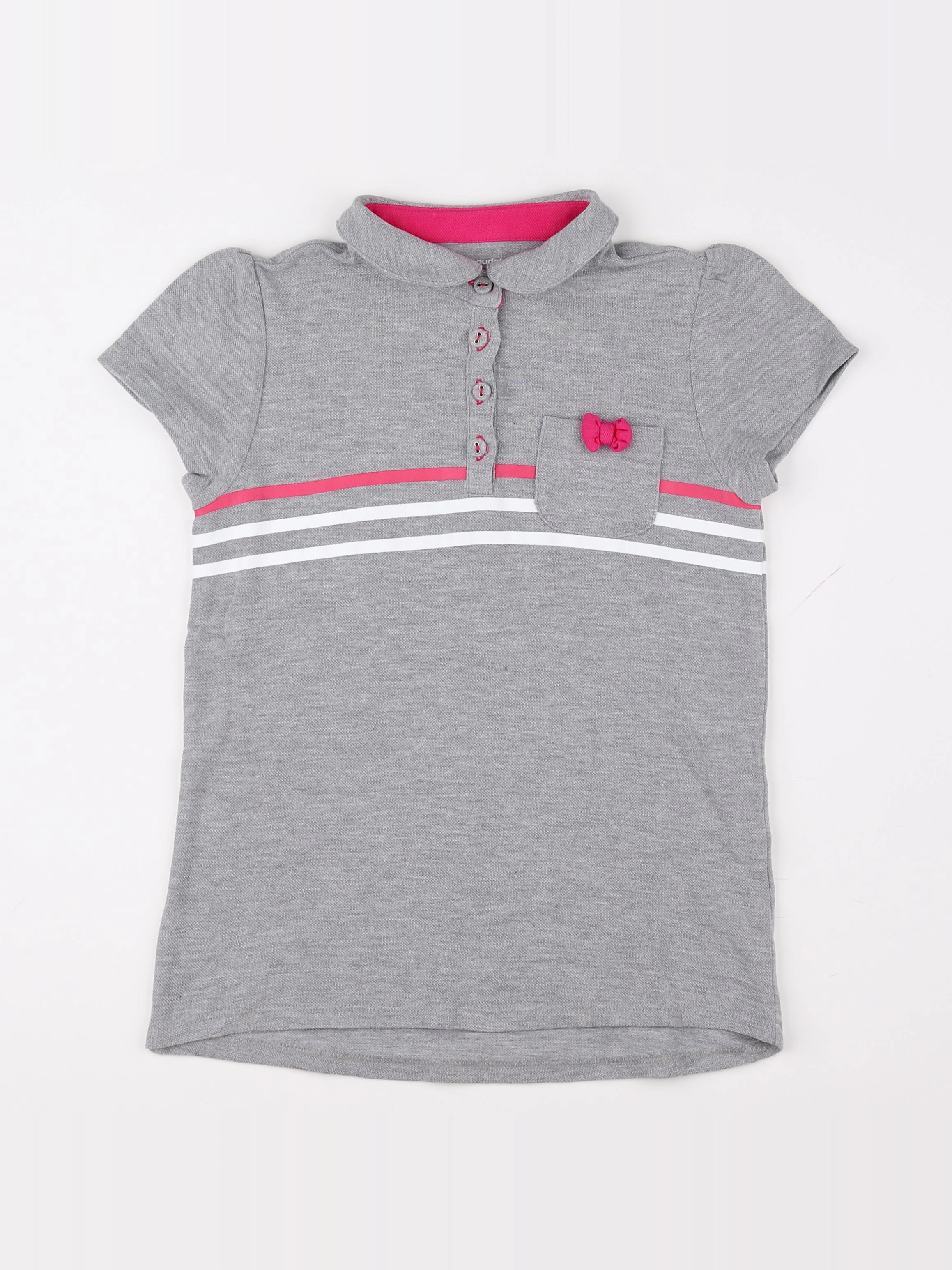 Vertbaudet - polo gris - 10 ans