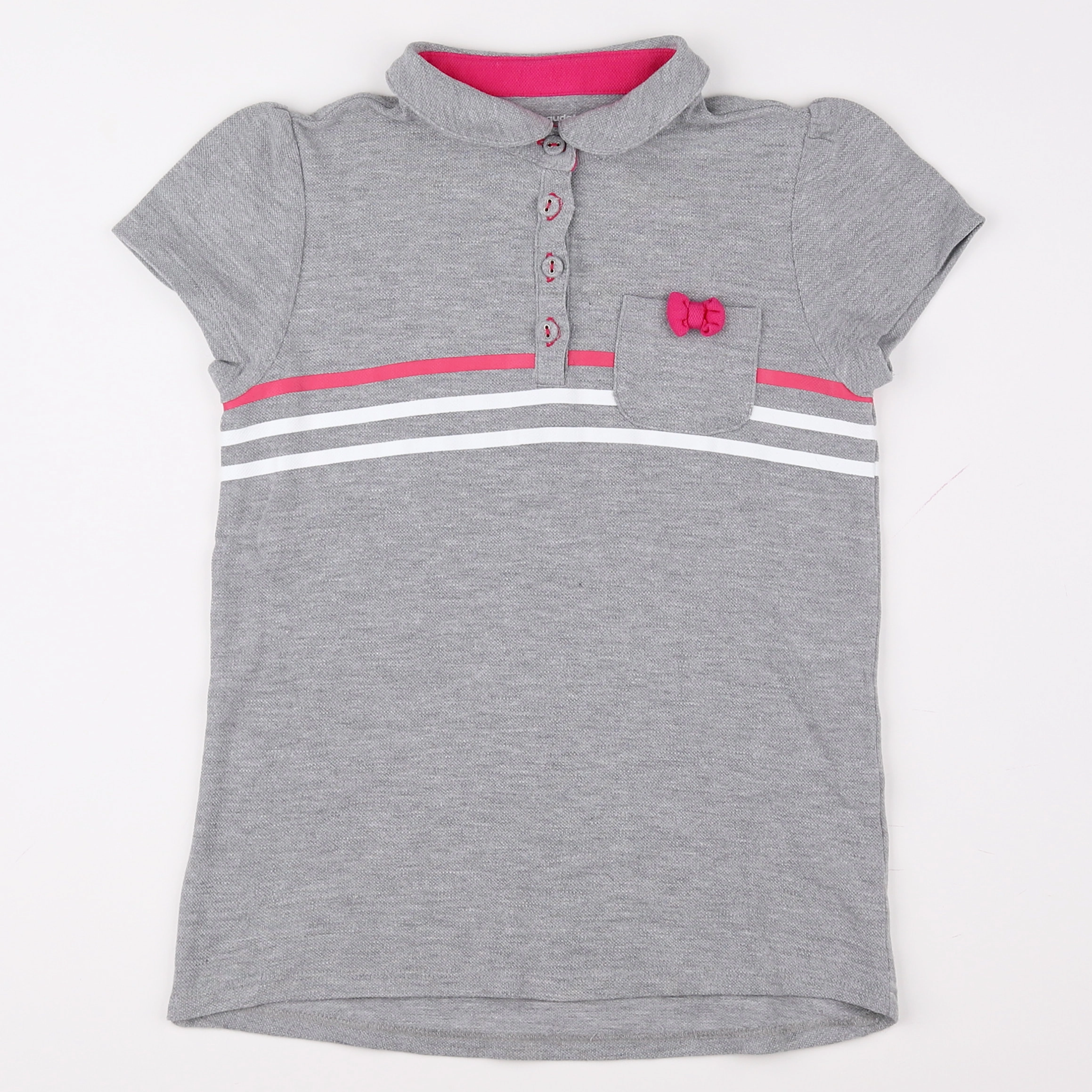 Vertbaudet - polo gris - 10 ans