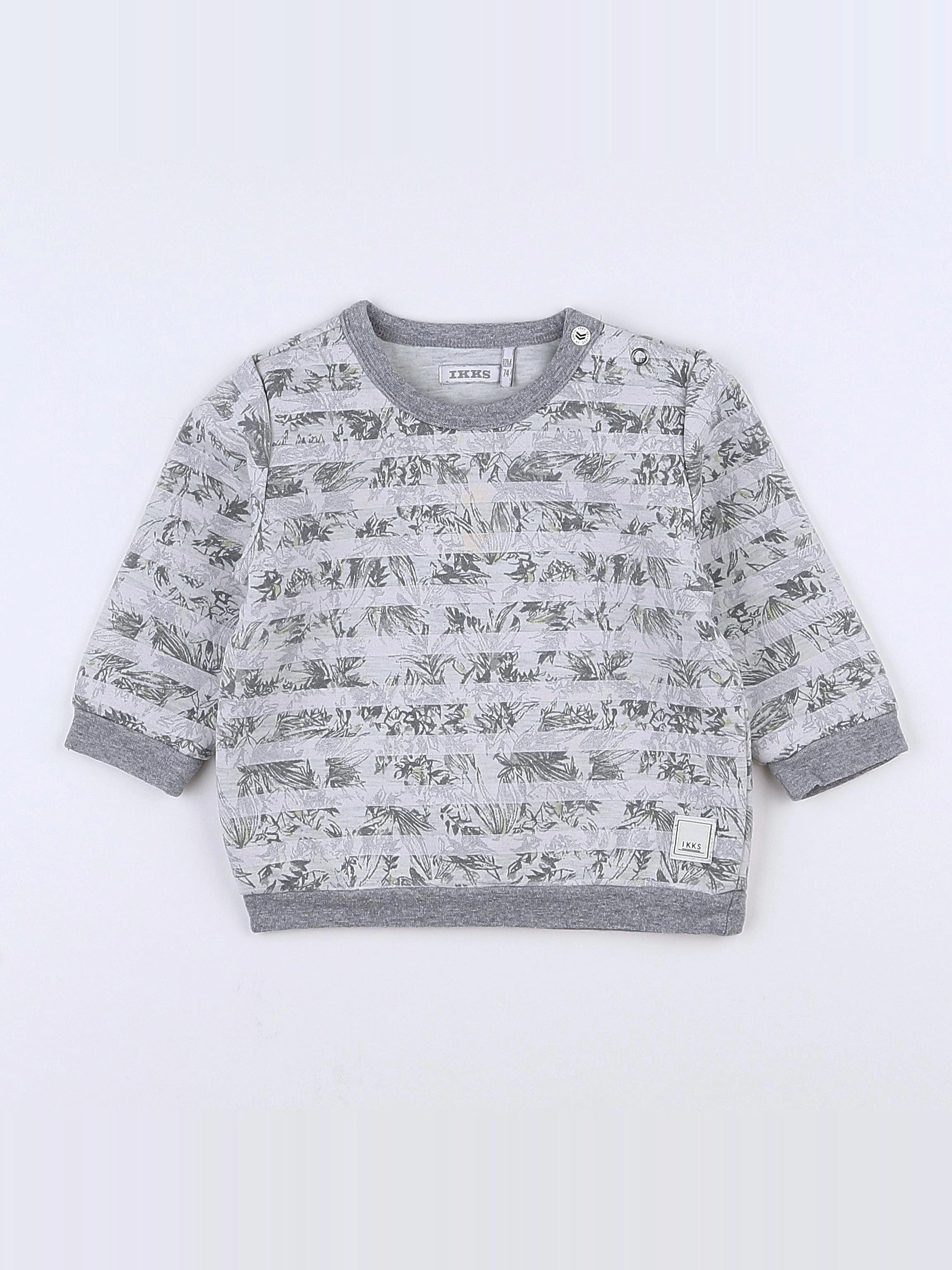 IKKS - sweat gris - 12 mois