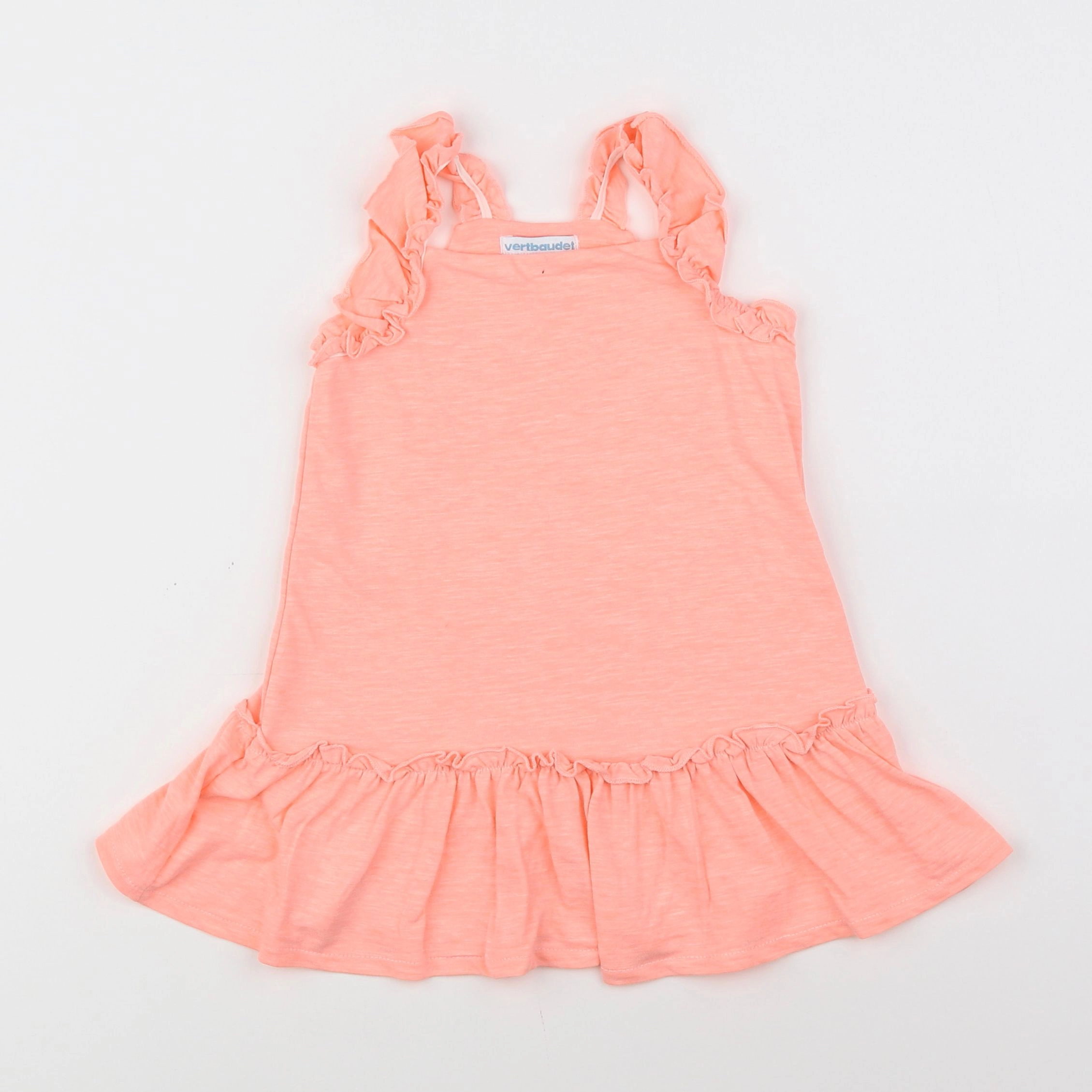 Vertbaudet - robe orange fluo - 18 mois