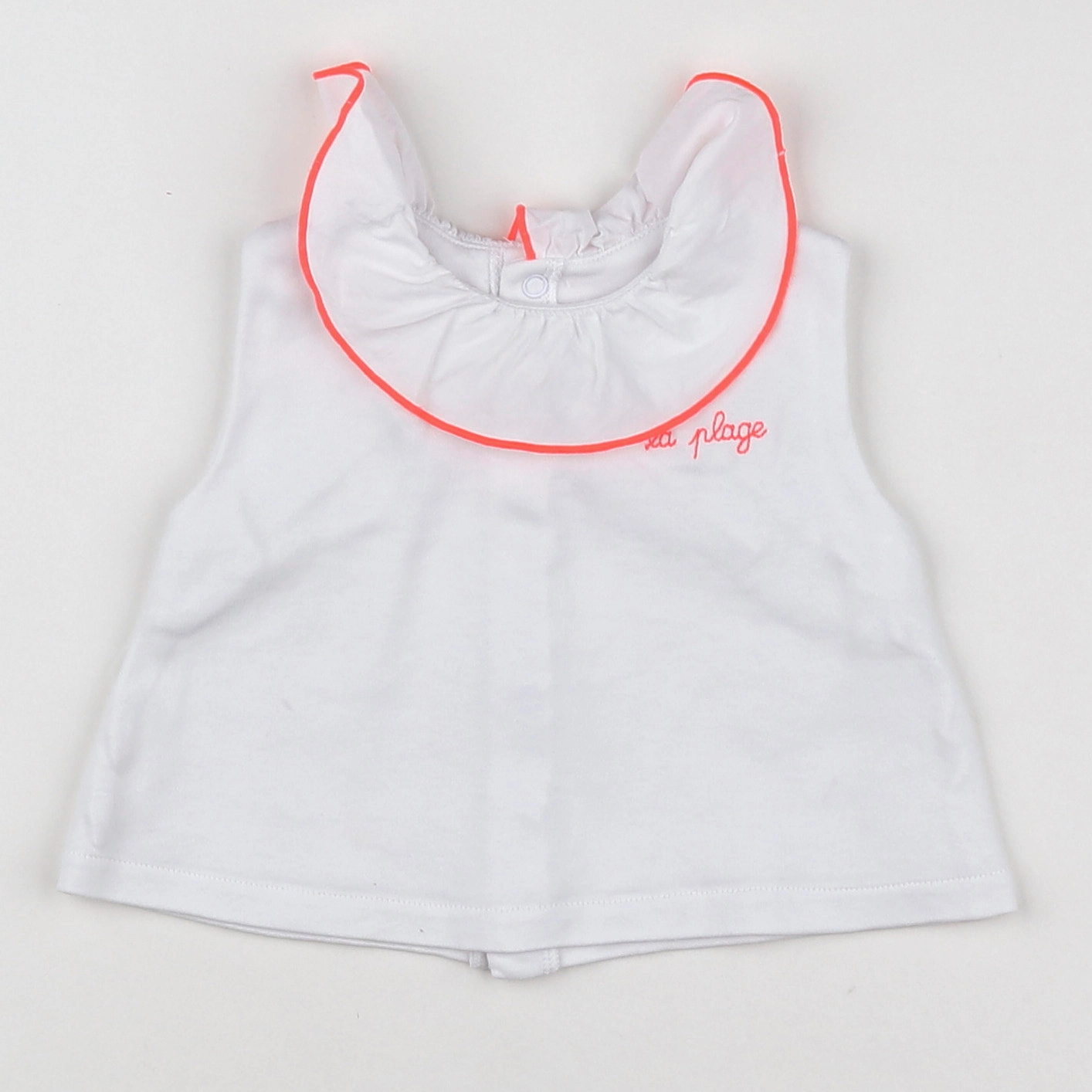 Jacadi - débardeur blanc, rose - 6 mois