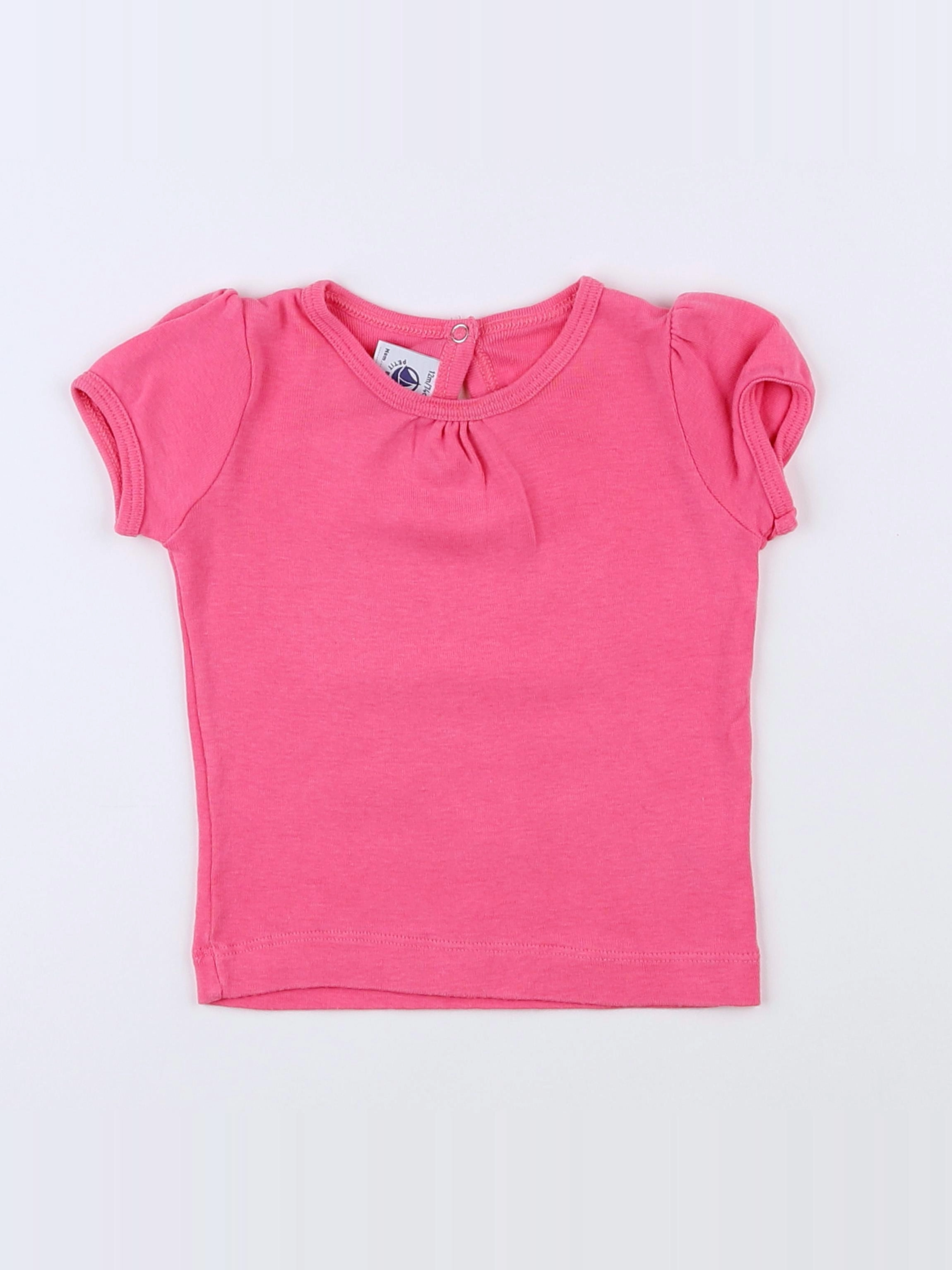 Petit Bateau - tee-shirt rose - 12 mois