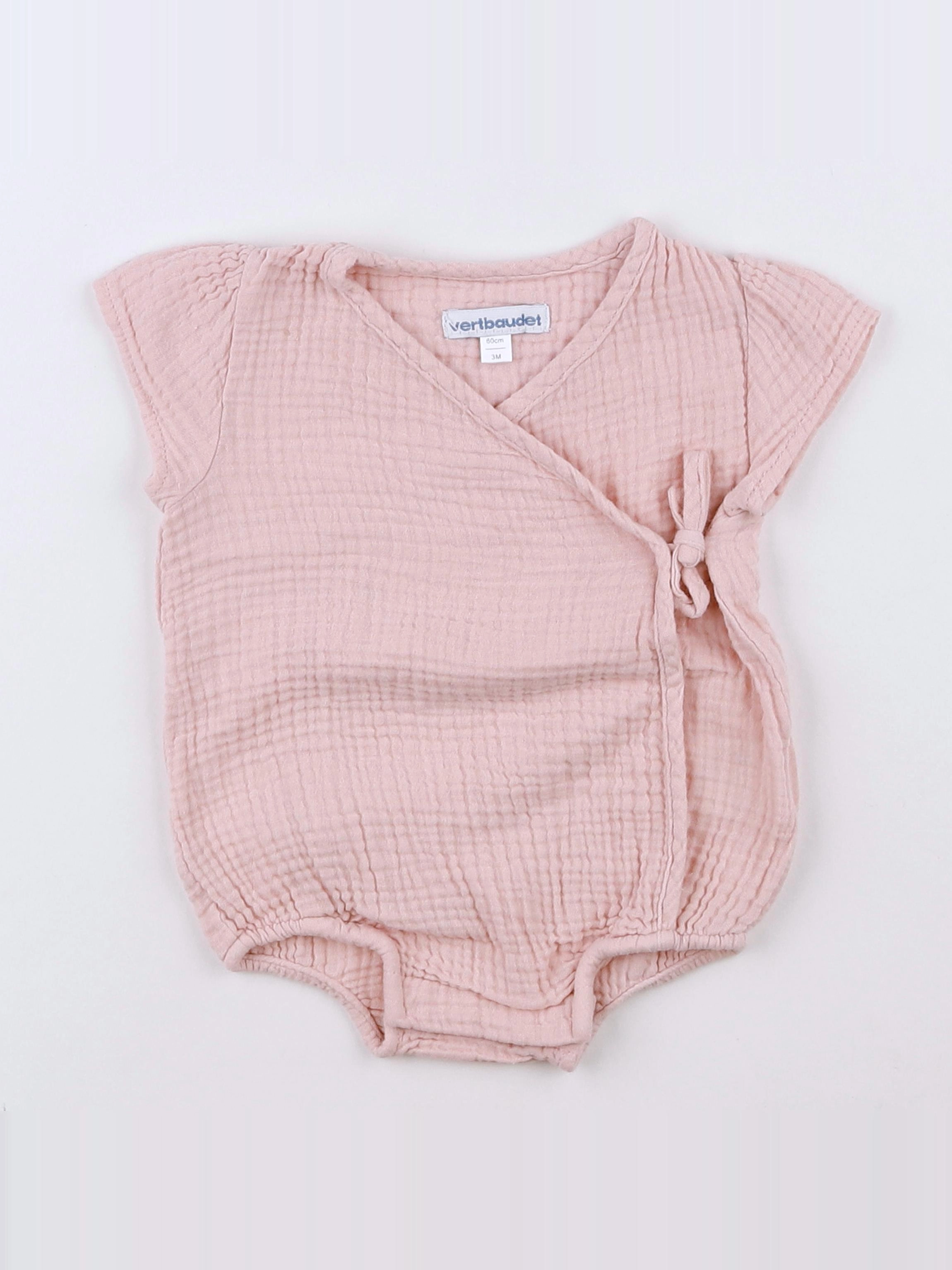 Vertbaudet - combinaison rose - 3 mois