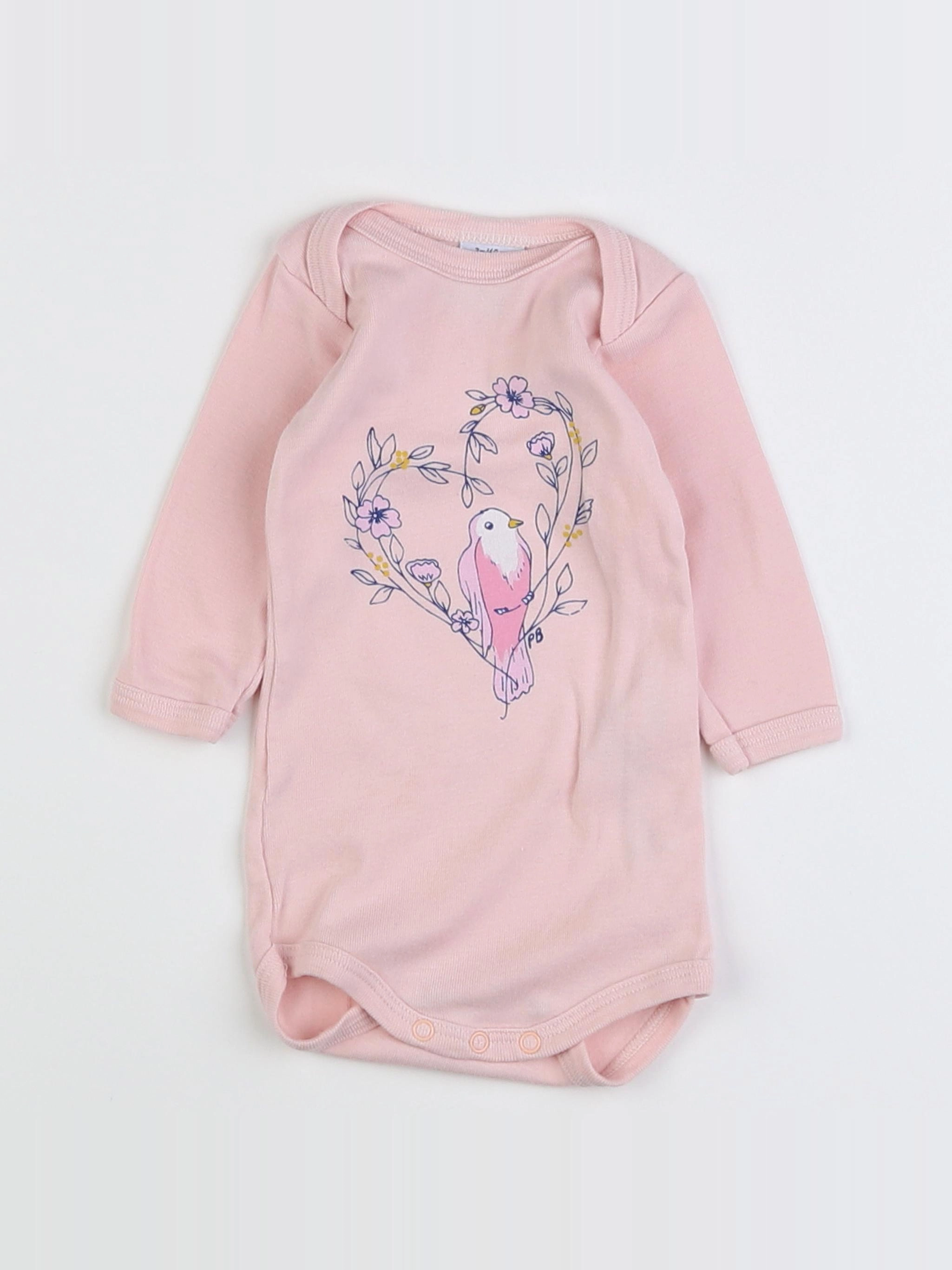 Petit Bateau - body rose - 3 mois