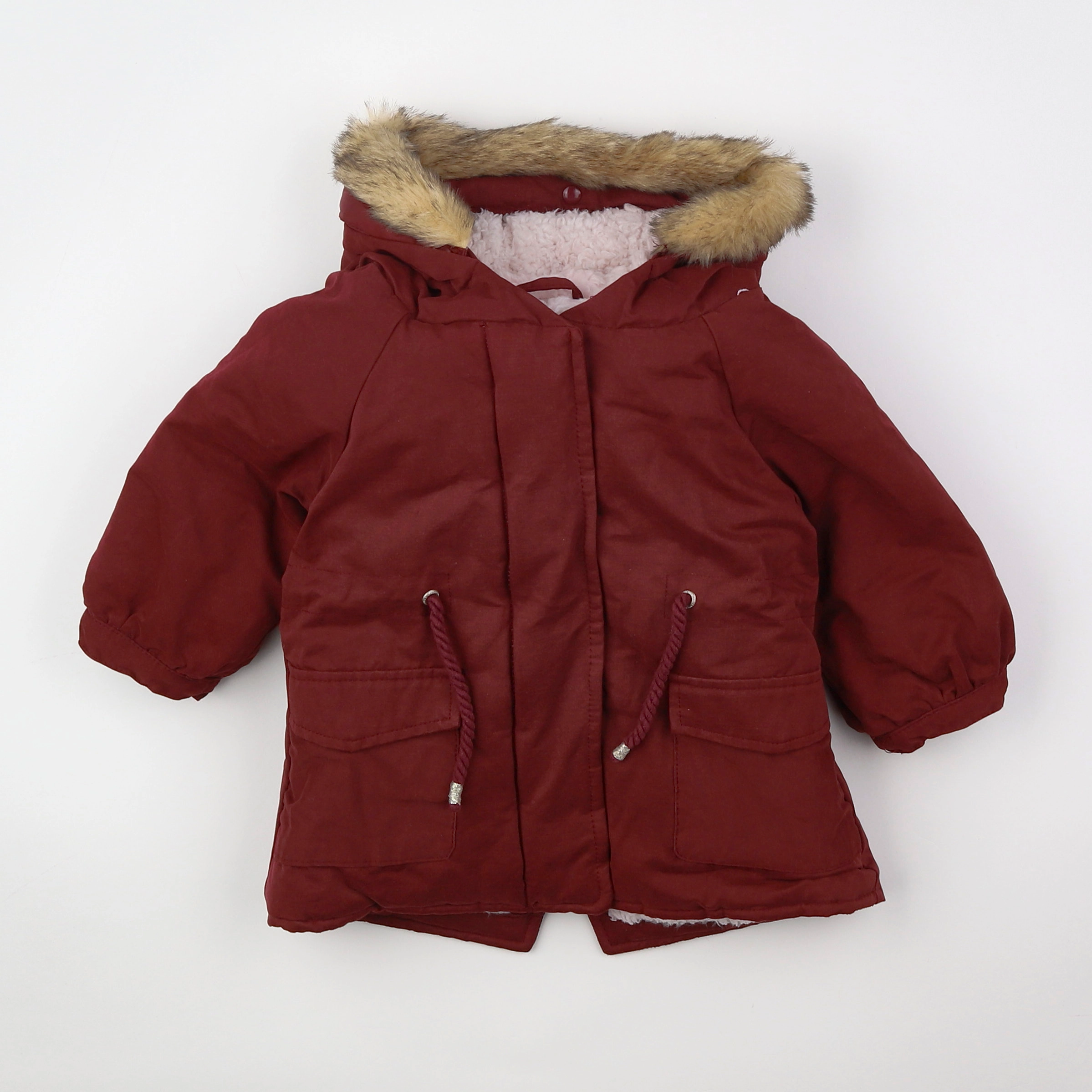 Vertbaudet - manteau rouge - 12 mois