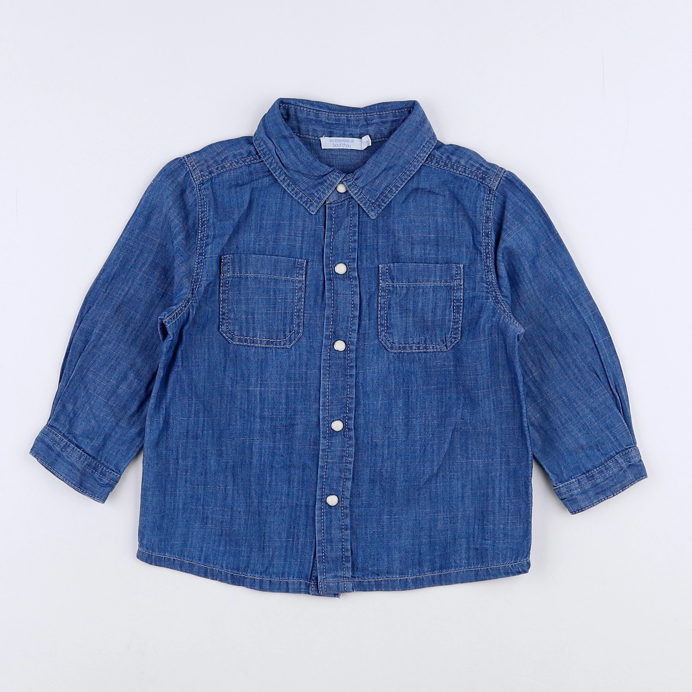 Boutchou - chemise bleu - 12 mois