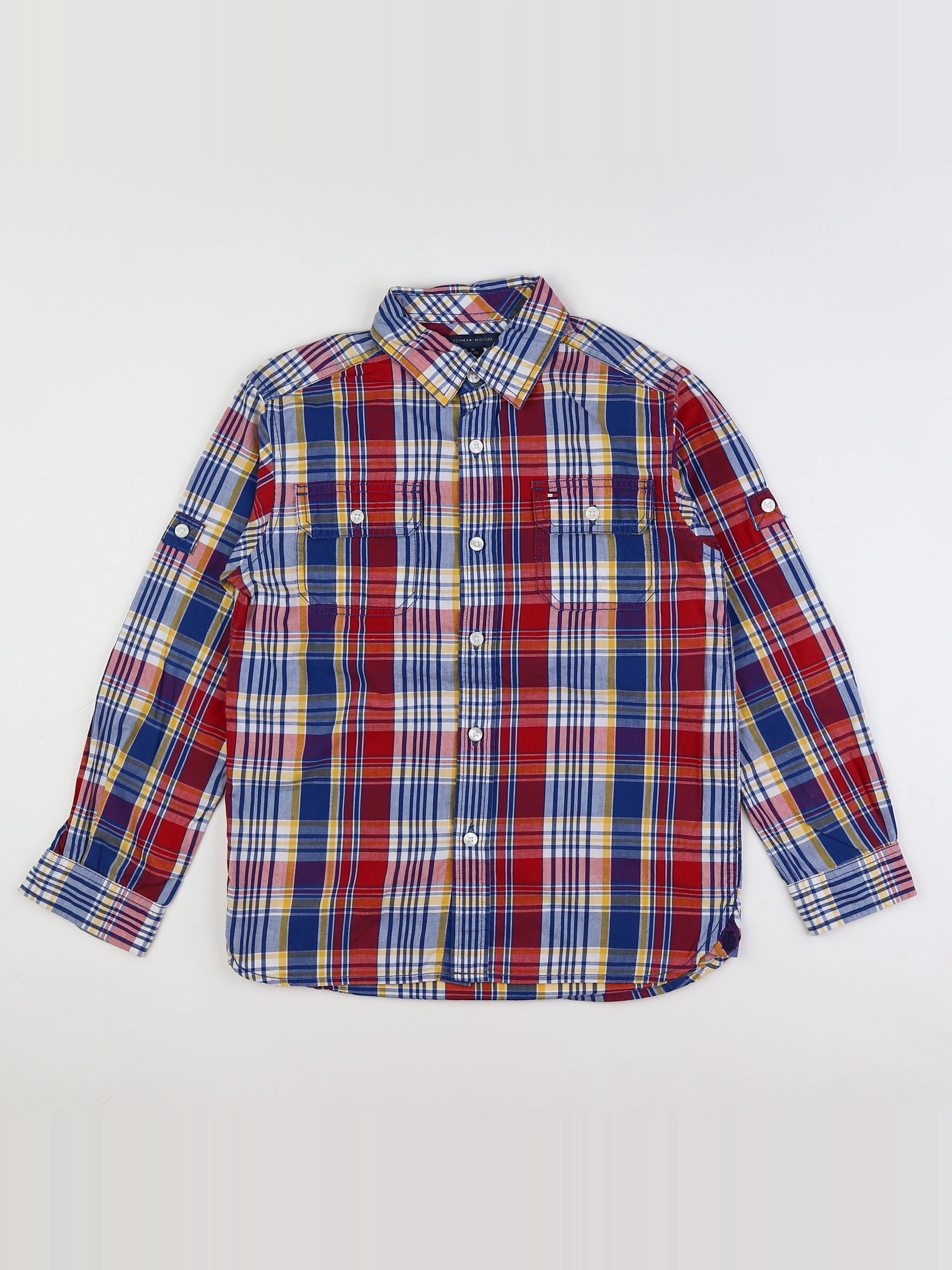 Tommy Hilfiger - chemise bleu, jaune, rouge - 8/10 ans
