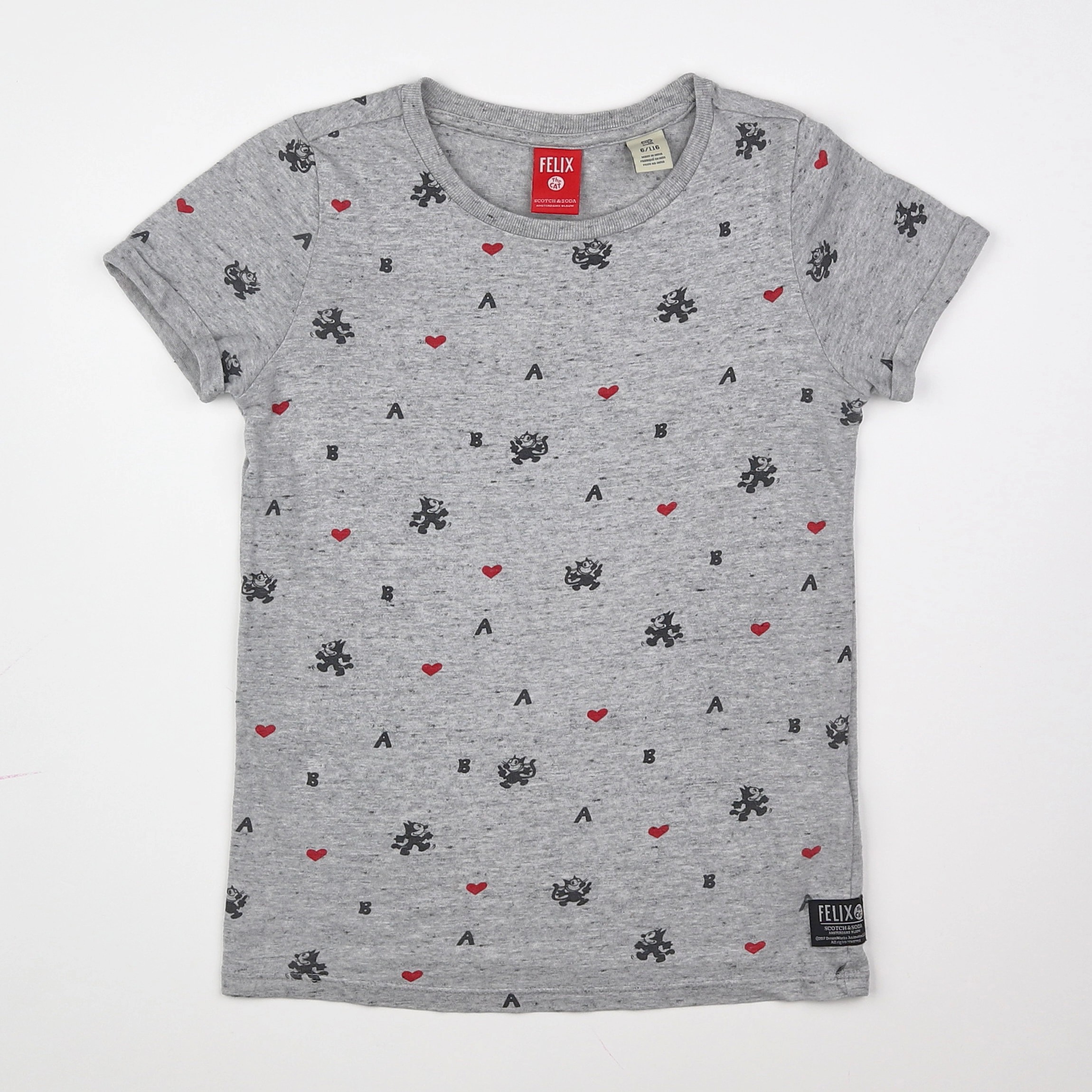 Scotch & Soda - tee-shirt gris - 6 ans