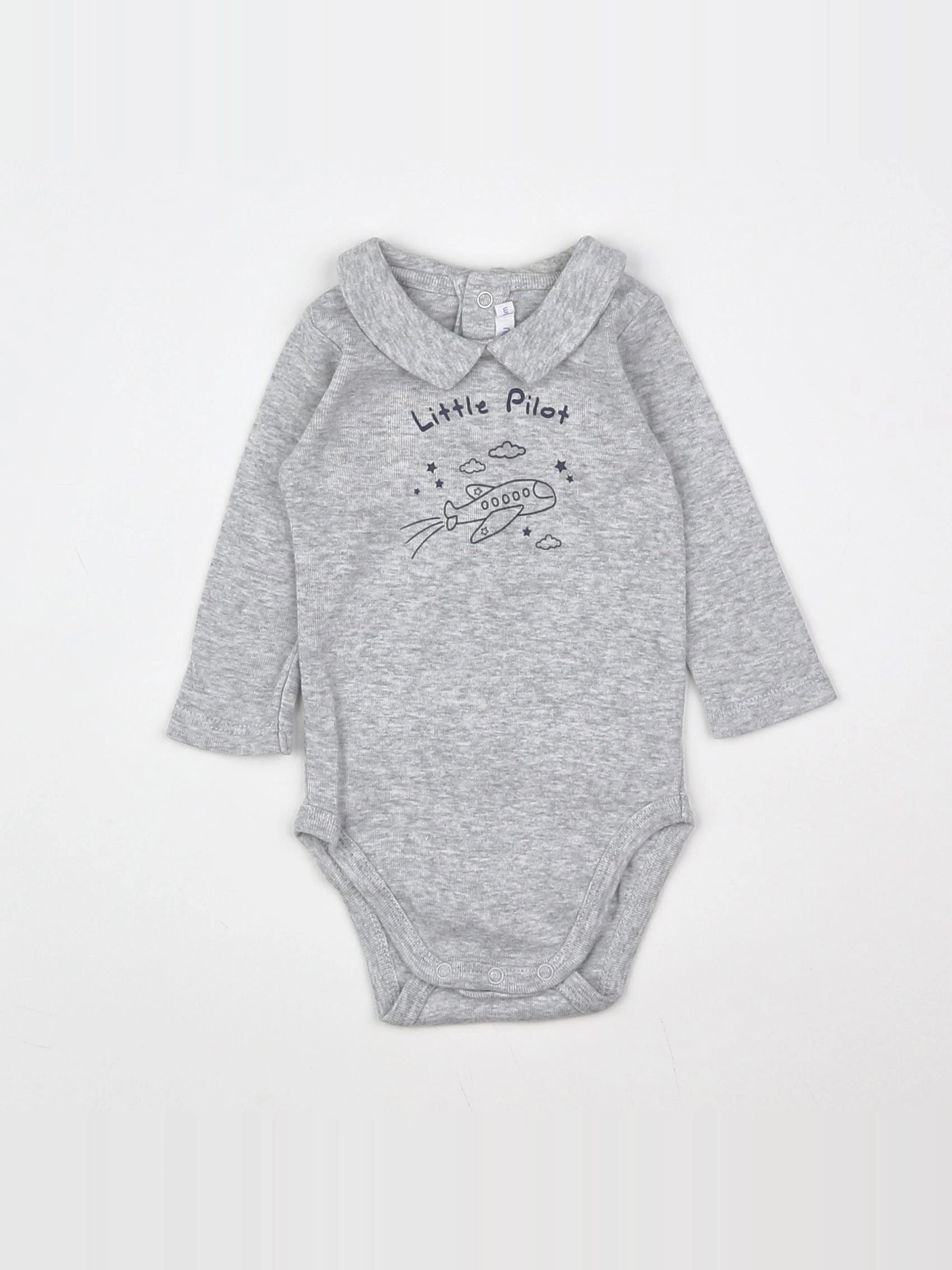 Boutchou - body vetement gris - 3 mois