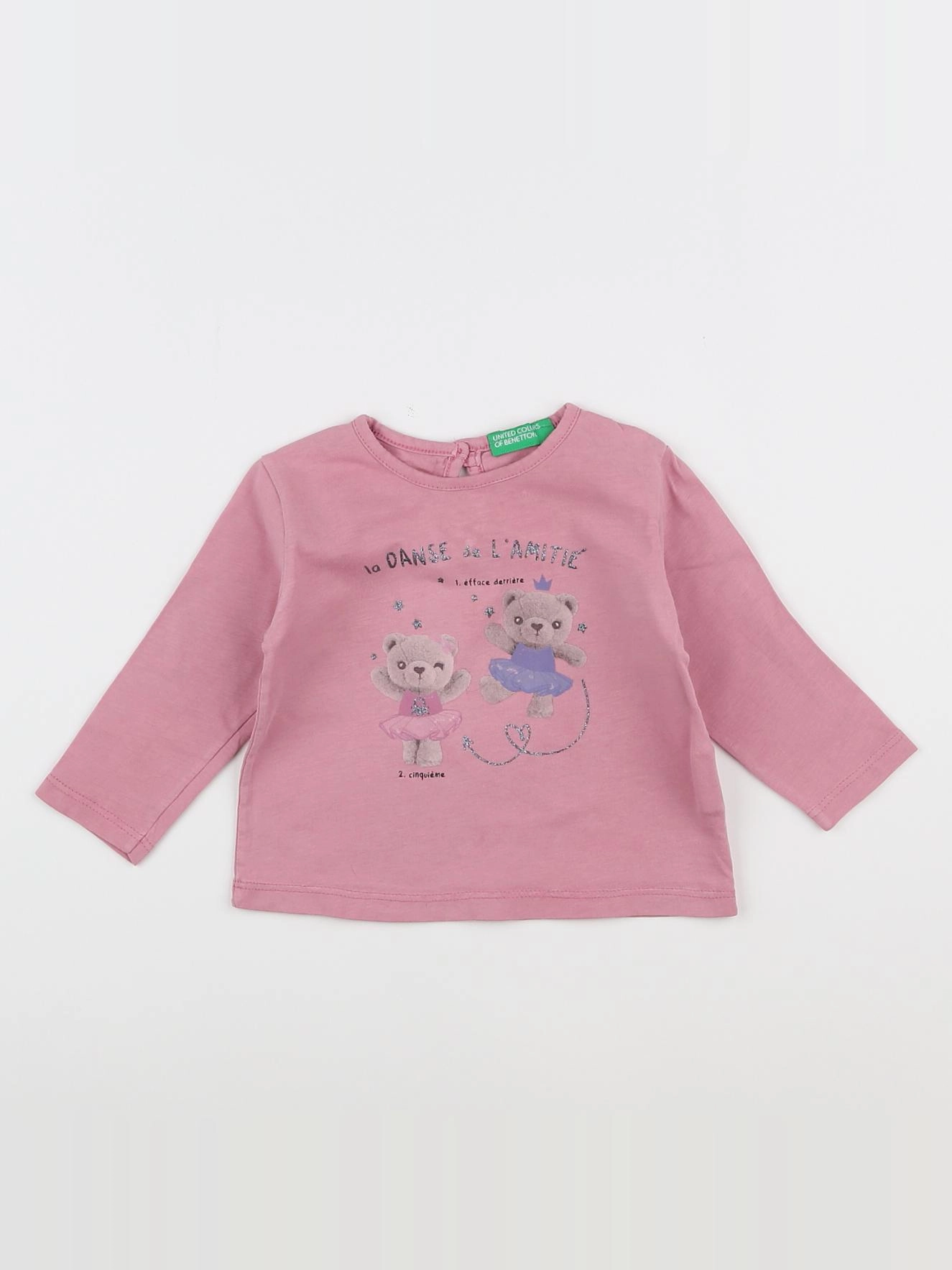 Benetton - tee-shirt rose - 3/6 mois