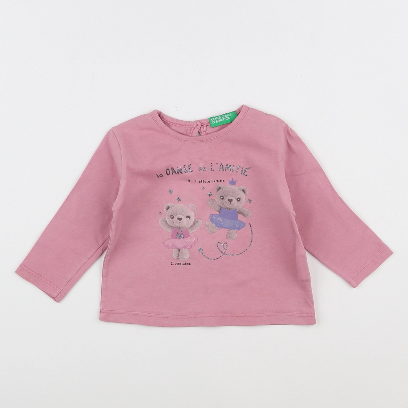 Benetton - tee-shirt rose - 3/6 mois