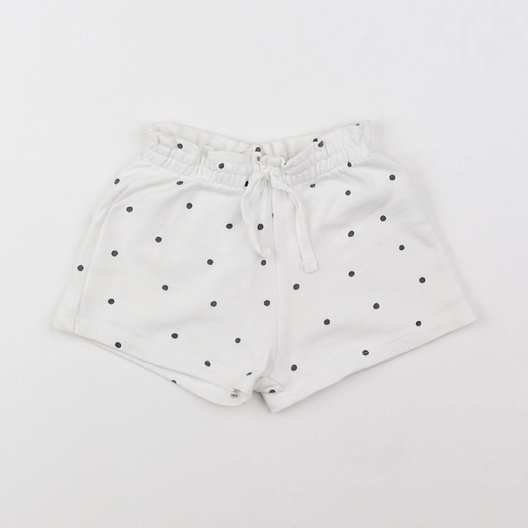 Zara - short blanc, noir - 9/12 mois