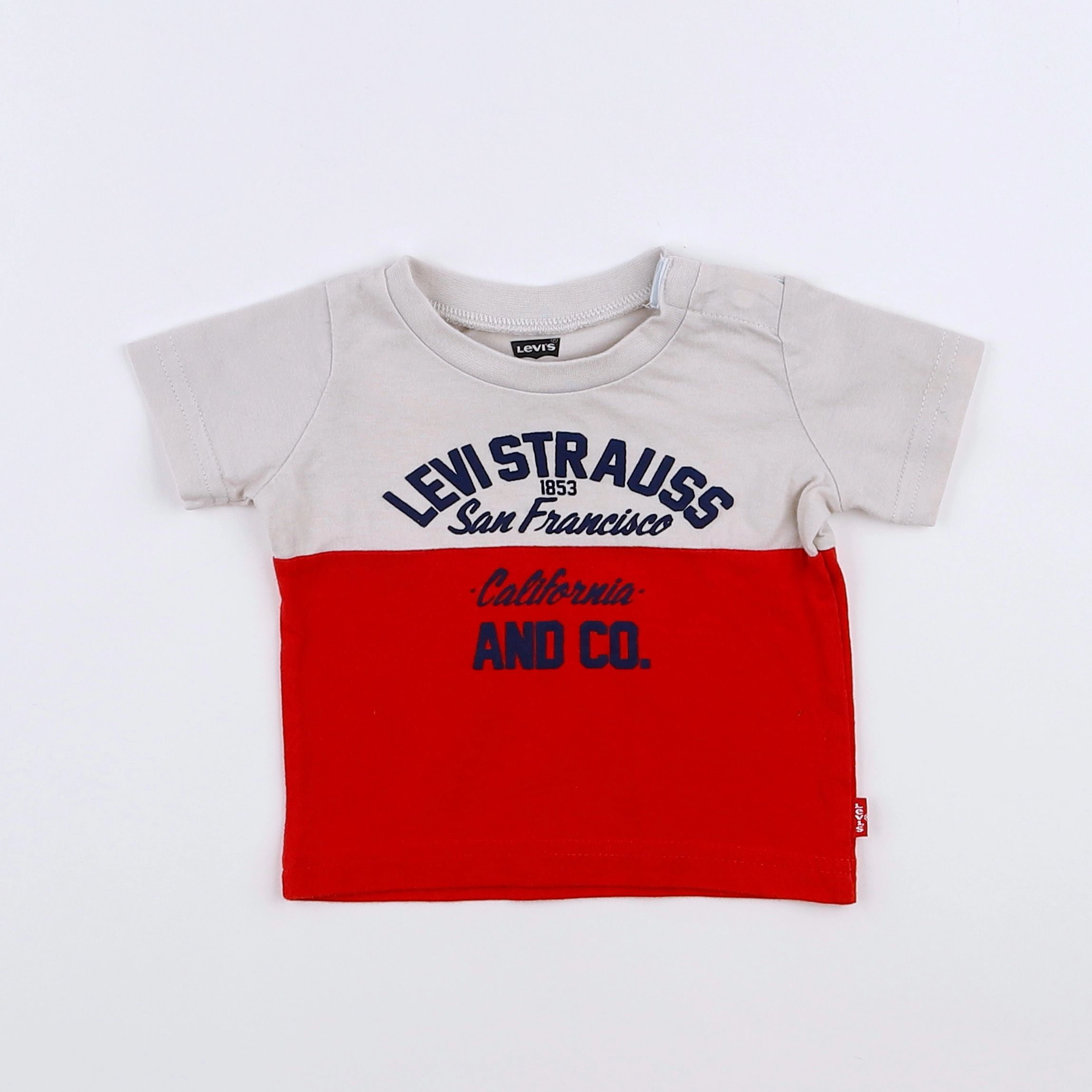 Levi's - tee-shirt beige, rouge - 3 mois