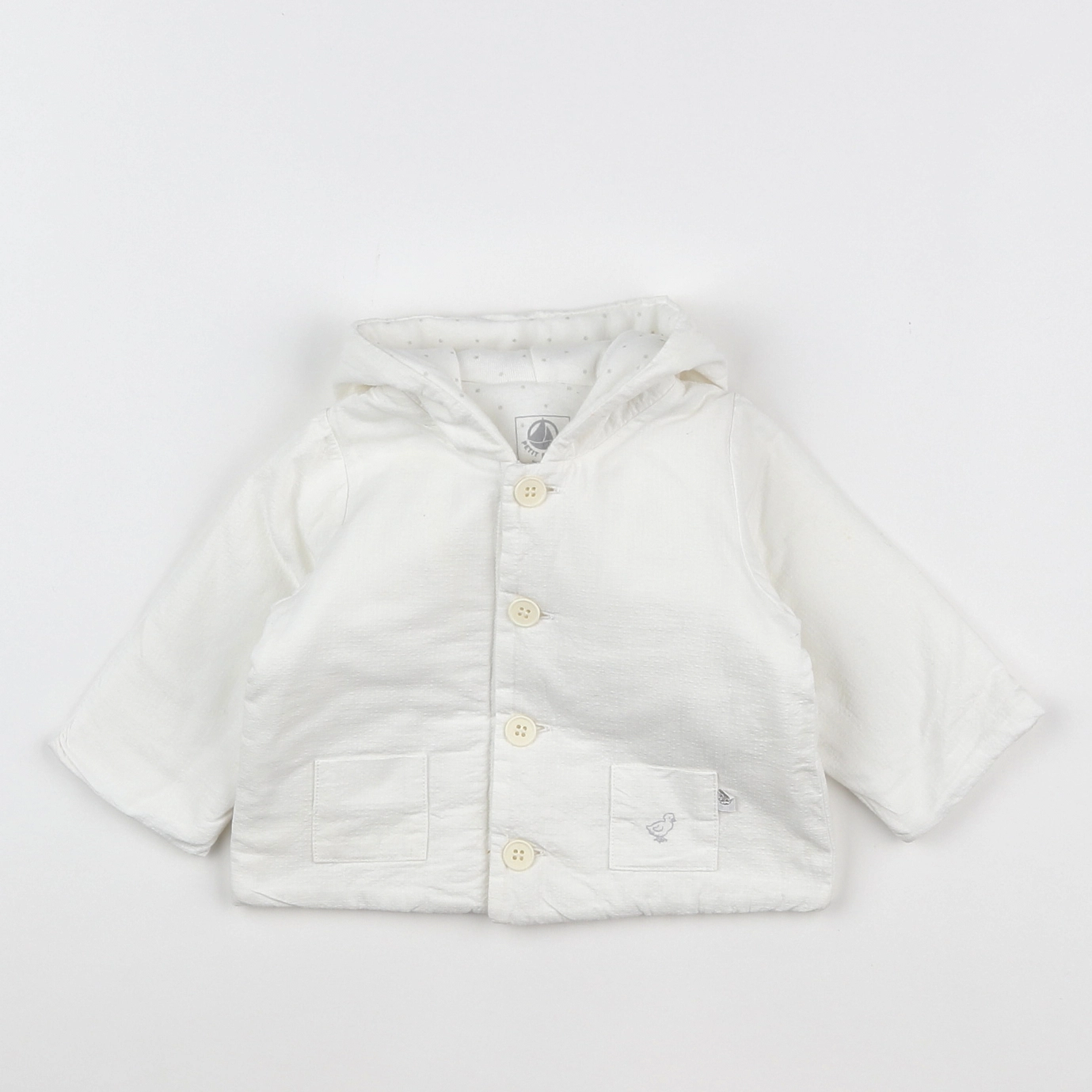 Petit Bateau - veste blanc - 3 mois