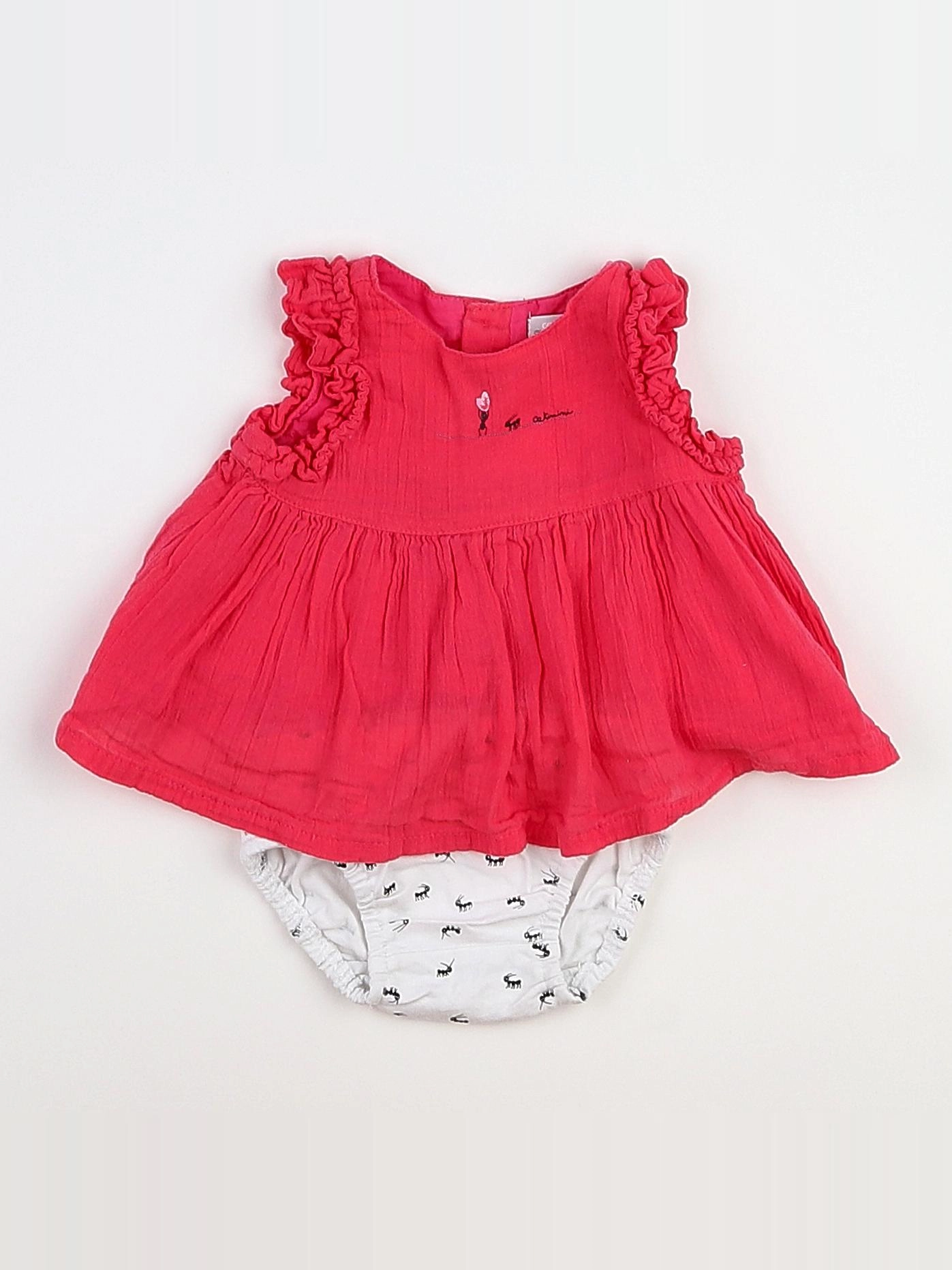 Catimini - robe rose, blanc - 3 mois
