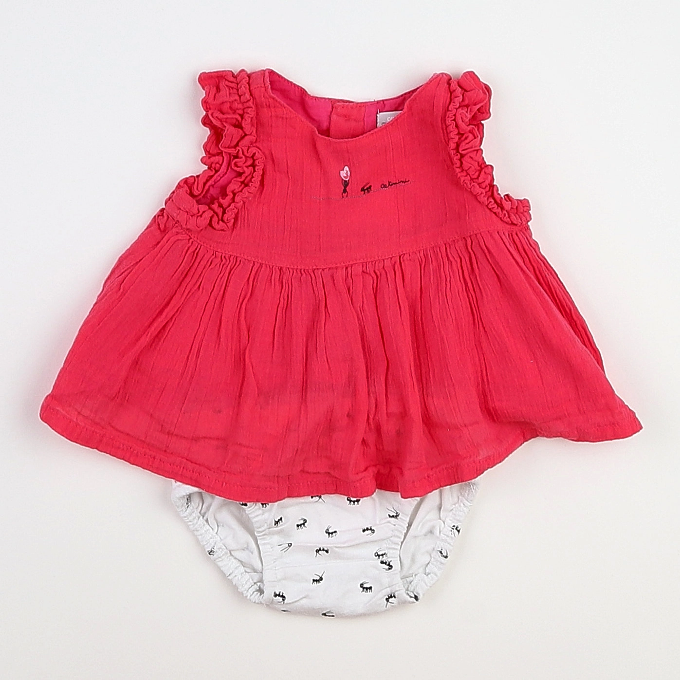 Catimini - robe rose, blanc - 3 mois