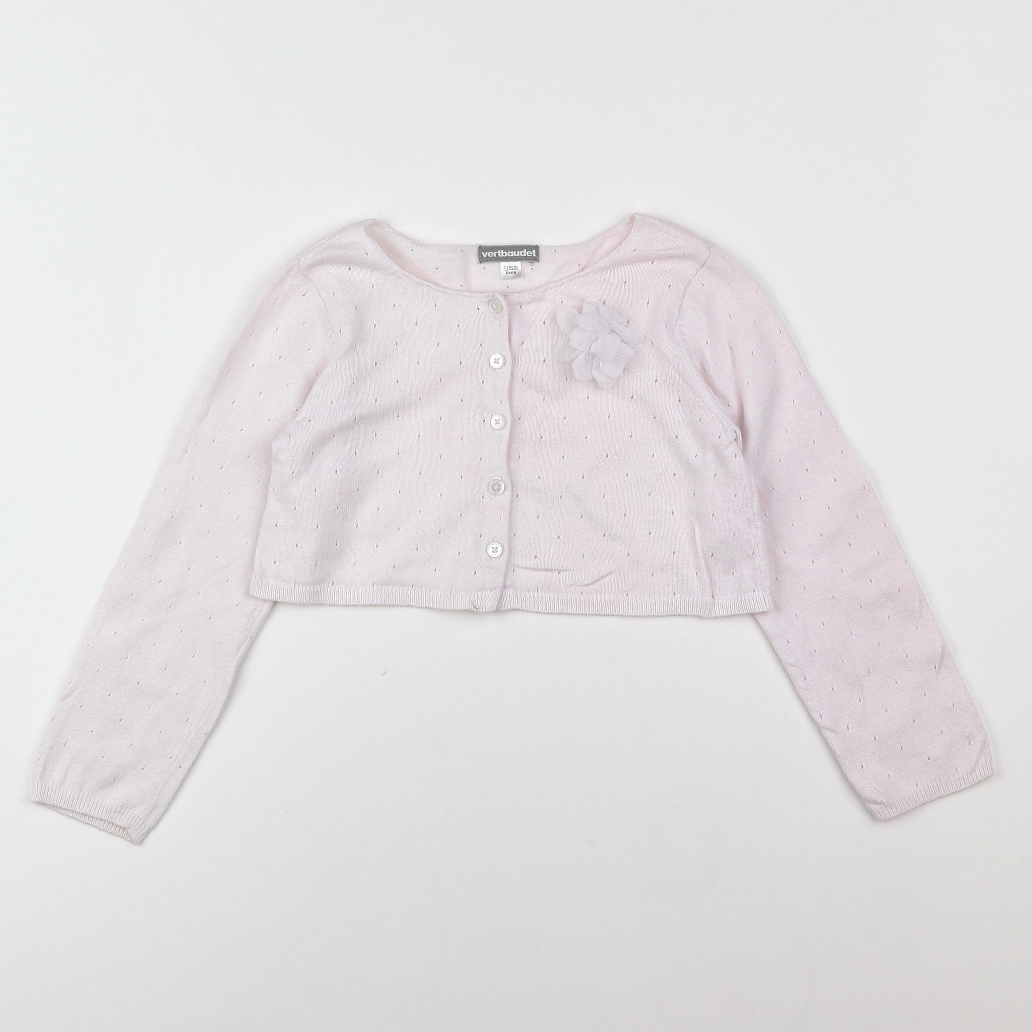 Vertbaudet - gilet rose - 6 ans