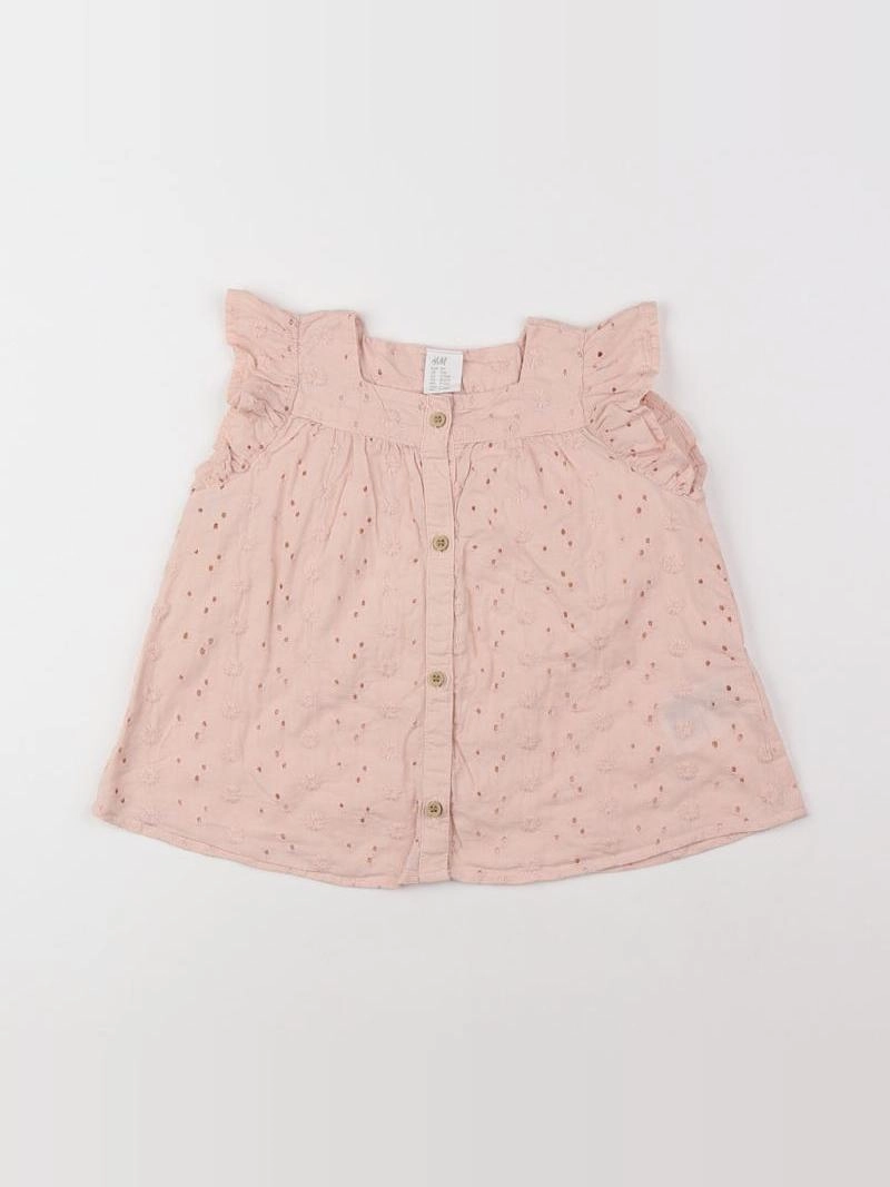 H&M - blouse rose - 9/12 mois