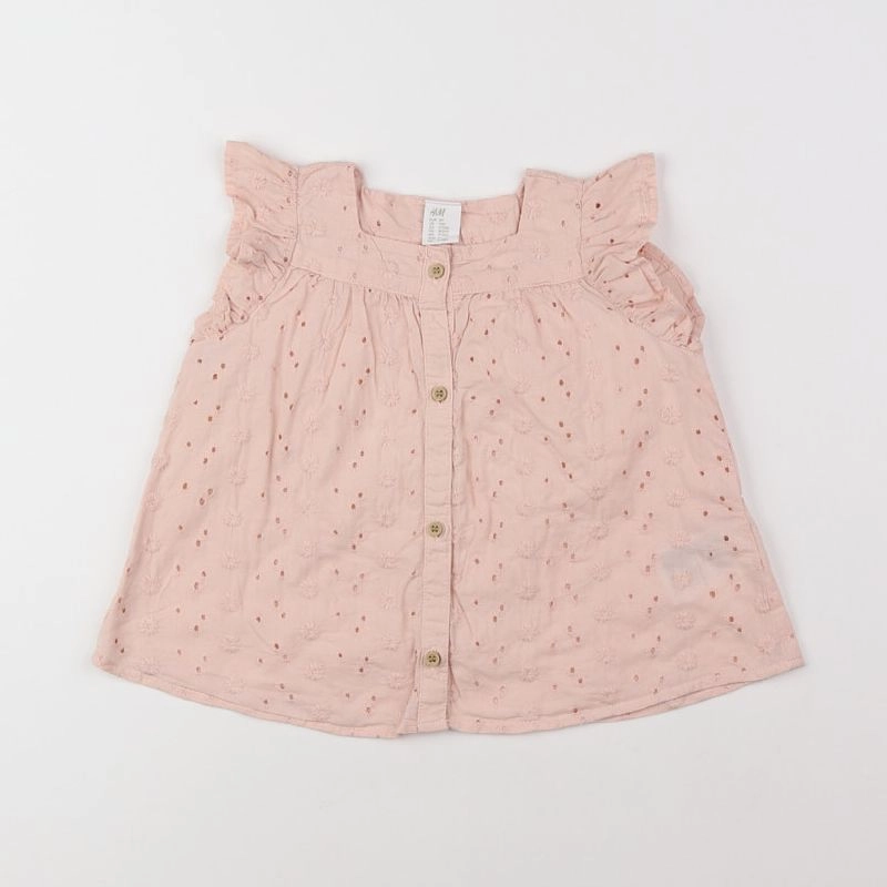 H&M - blouse rose - 9/12 mois