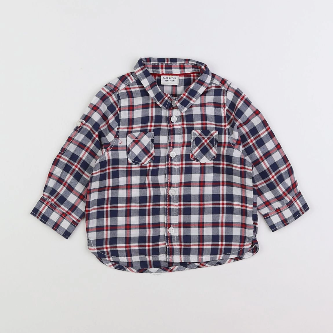 Tape à l'oeil - chemise blanc, bleu - 12 mois