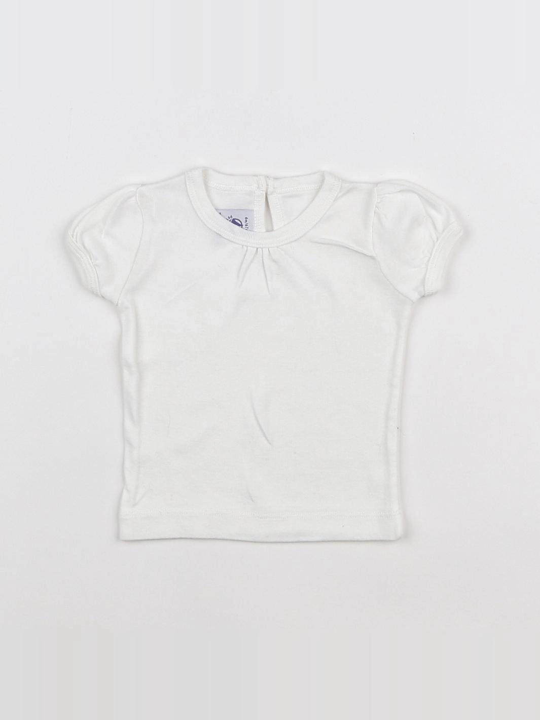Petit Bateau - tee-shirt blanc - 6 mois