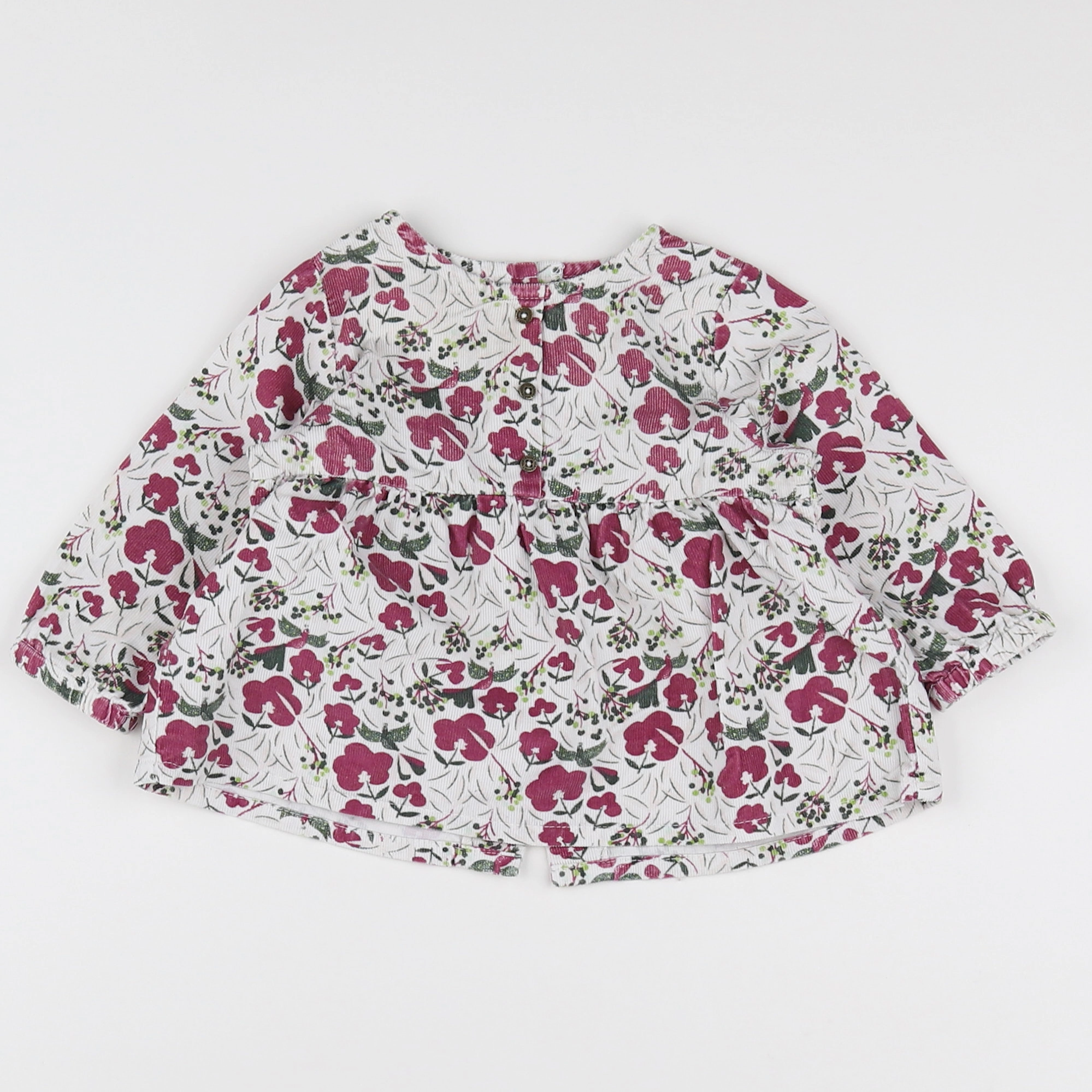 Vertbaudet - blouse blanc, rose - 6 mois