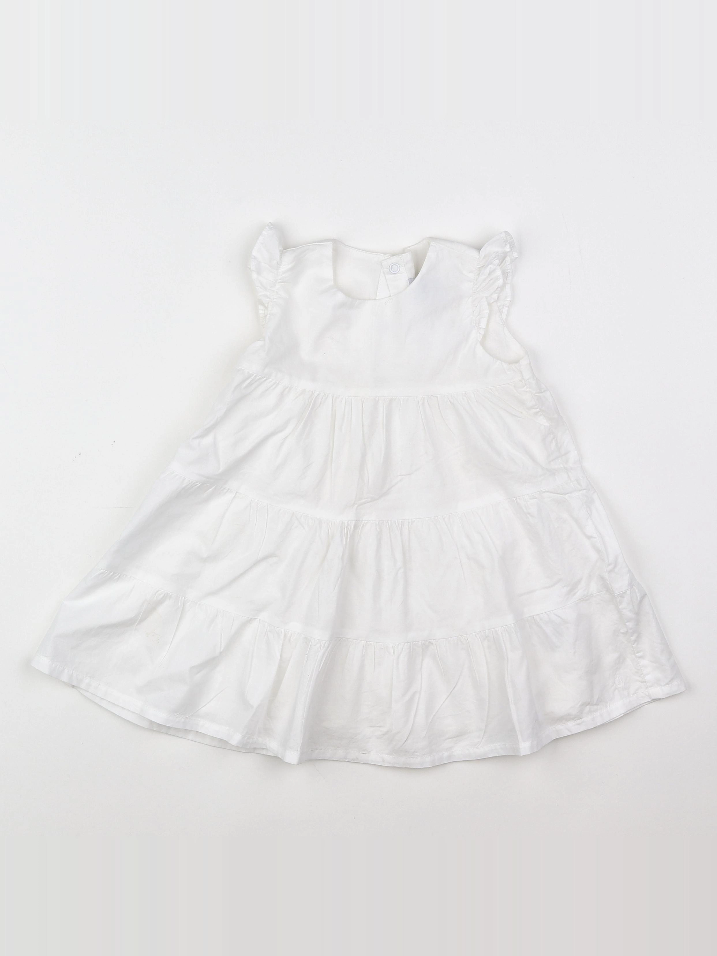 Petit Bateau - robe blanc - 18 mois
