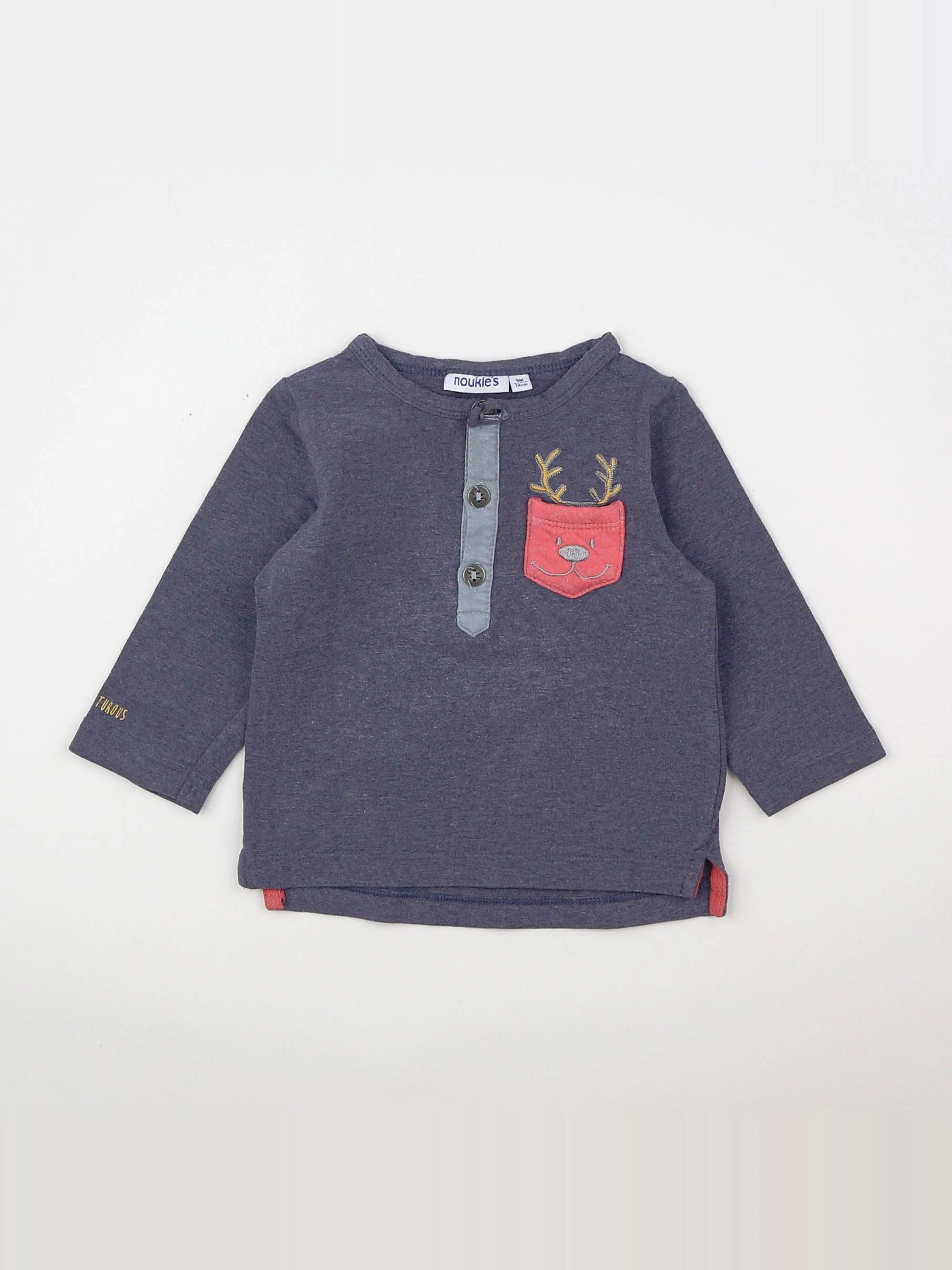 Noukie's - tee-shirt bleu - 9 mois
