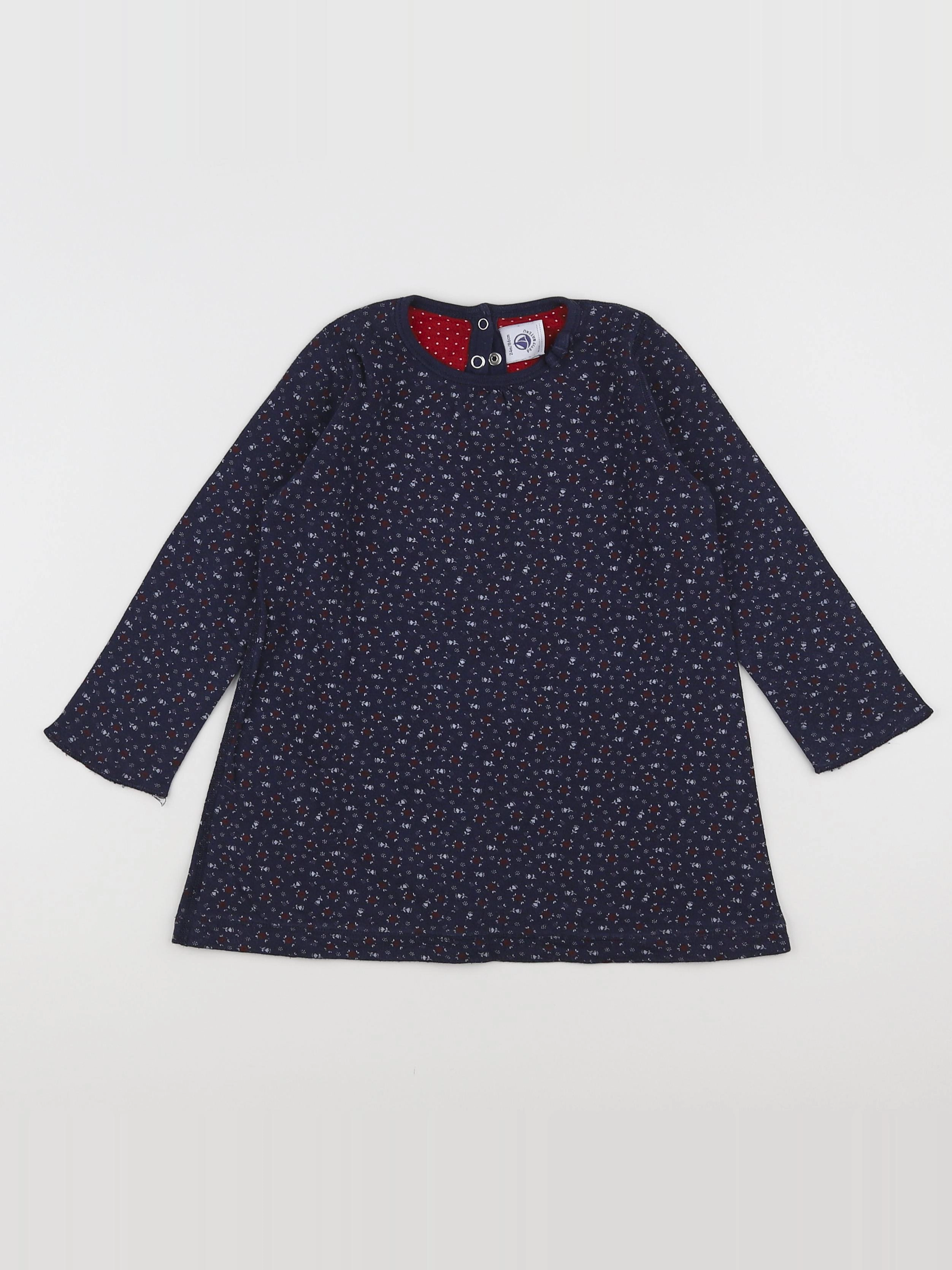 Petit Bateau - robe bleu - 2 ans
