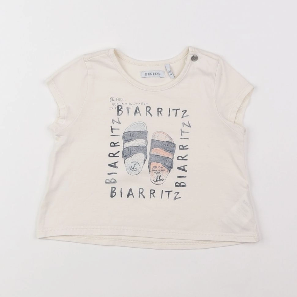 IKKS - tee-shirt beige, gris - 12 mois