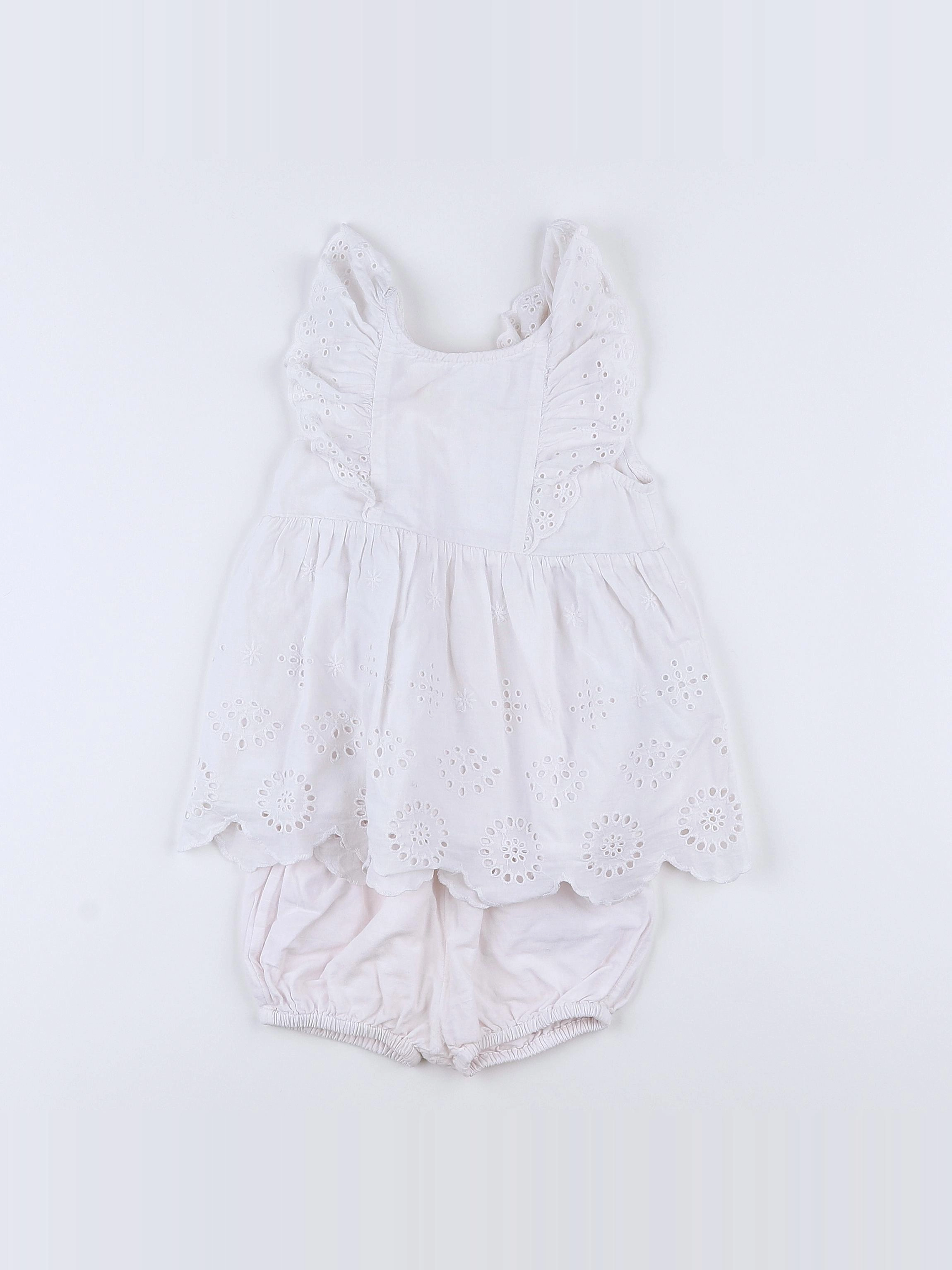 Vertbaudet - robe blanc - 12 mois