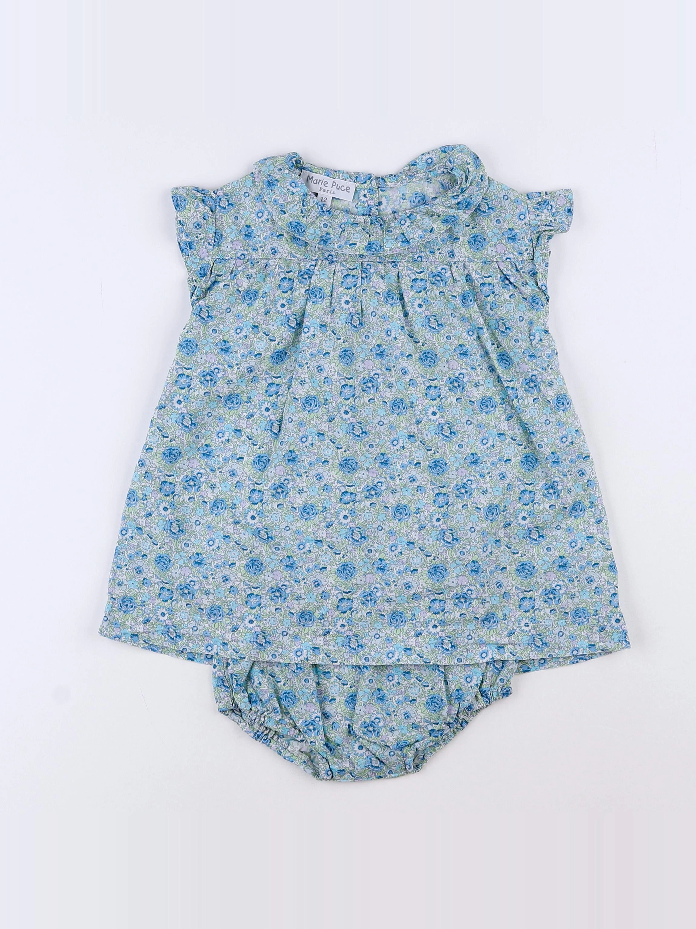 Marie Puce - robe bleu - 12 mois
