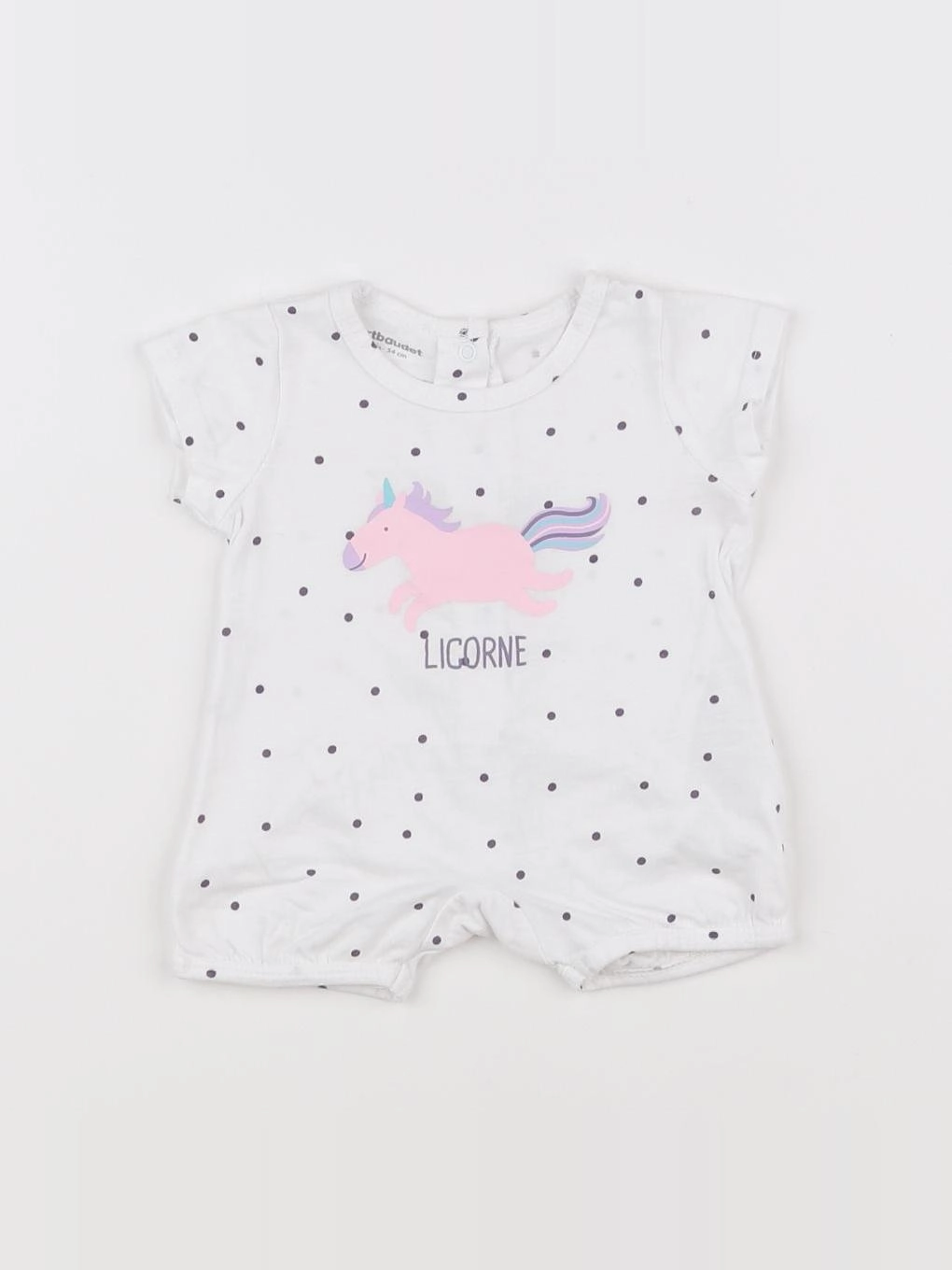 Vertbaudet - pyjama coton blanc - 1 mois
