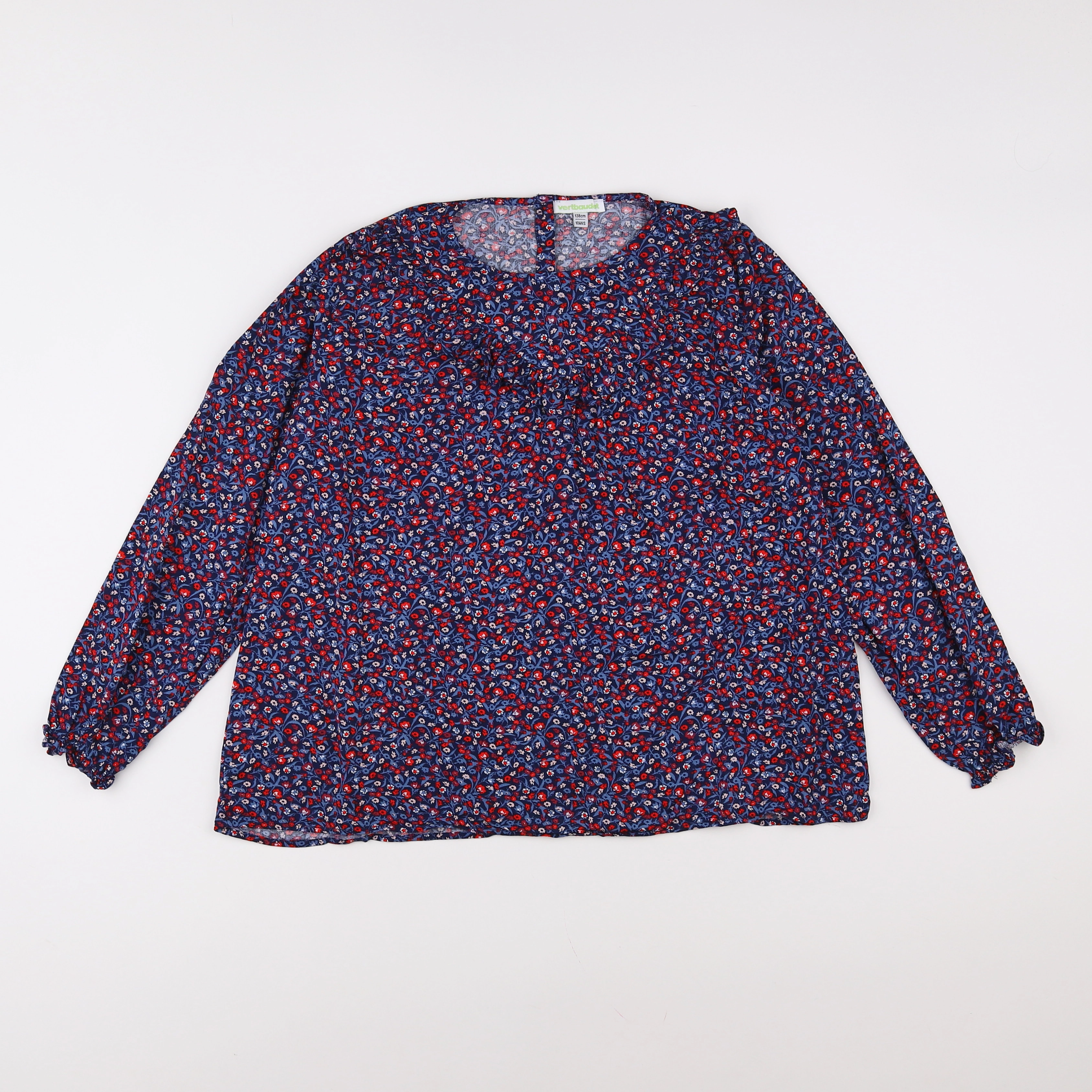 Vertbaudet - blouse bleu, rouge - 10 ans