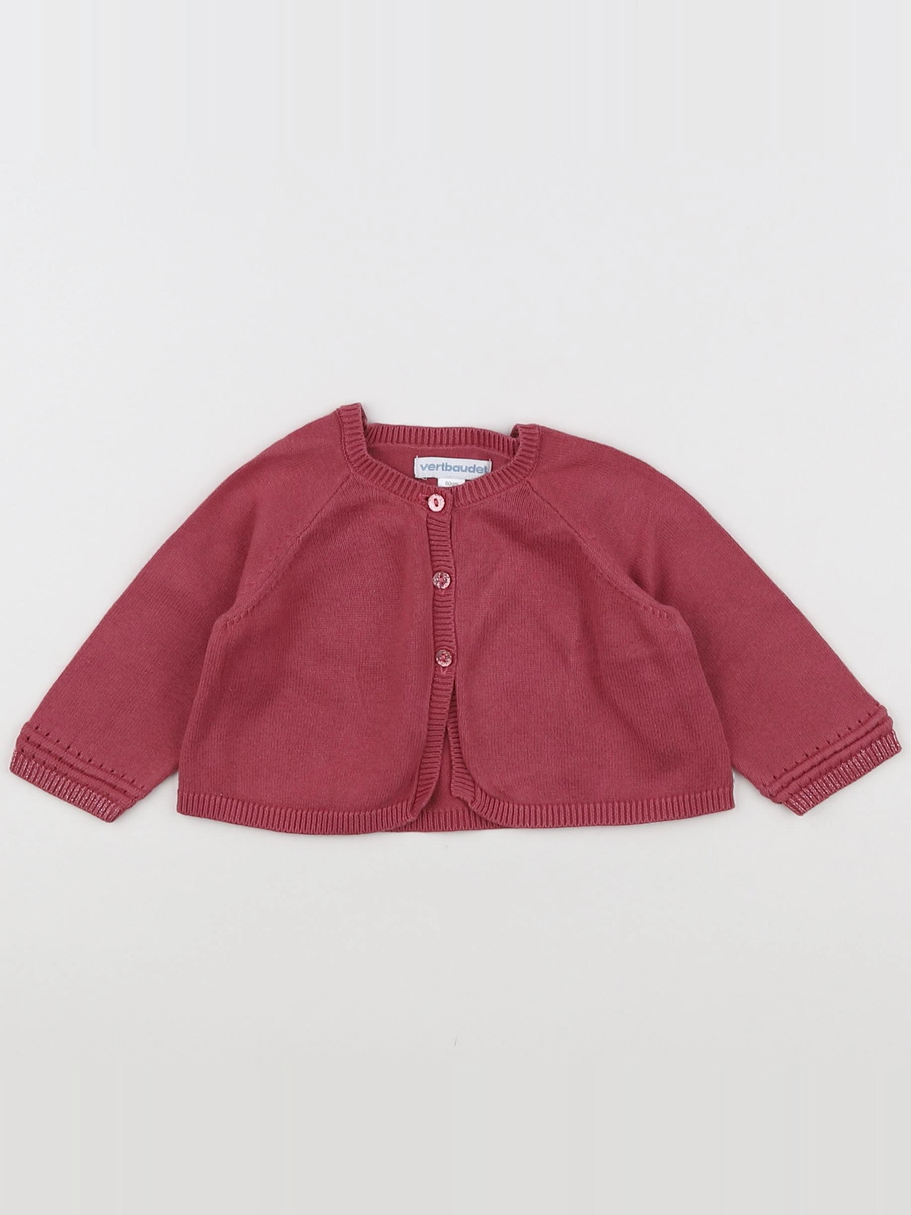 Vertbaudet - gilet rose - 3 mois
