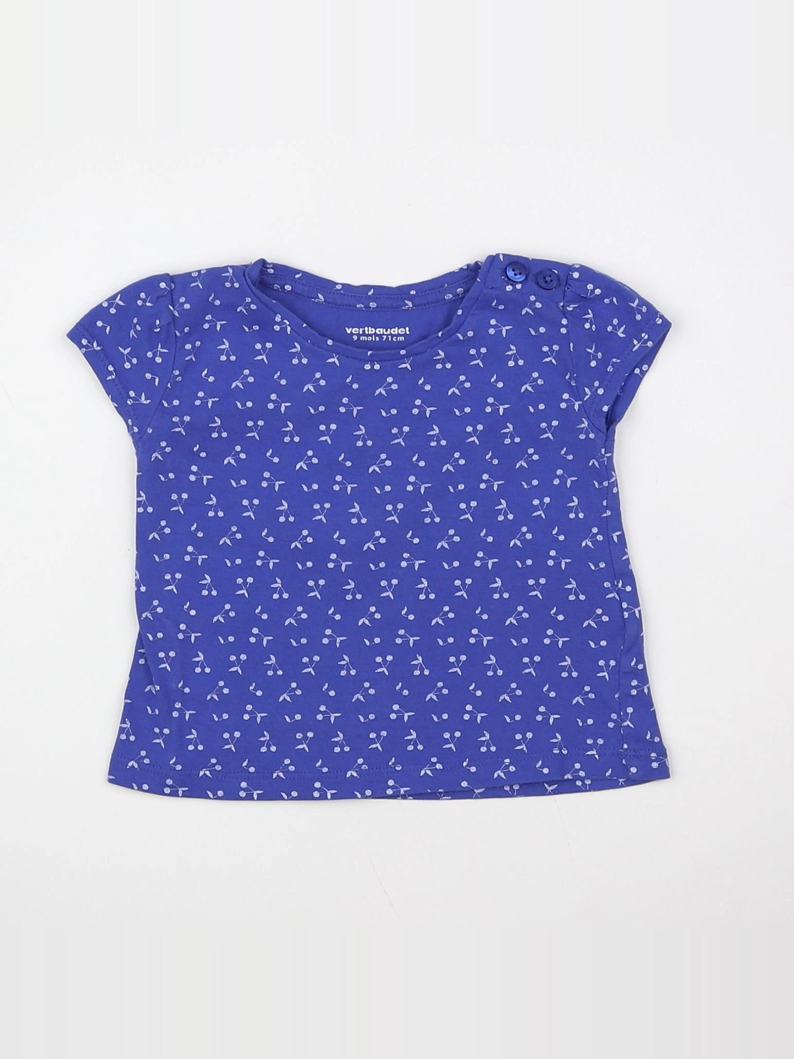 Vertbaudet - tee-shirt bleu - 9 mois