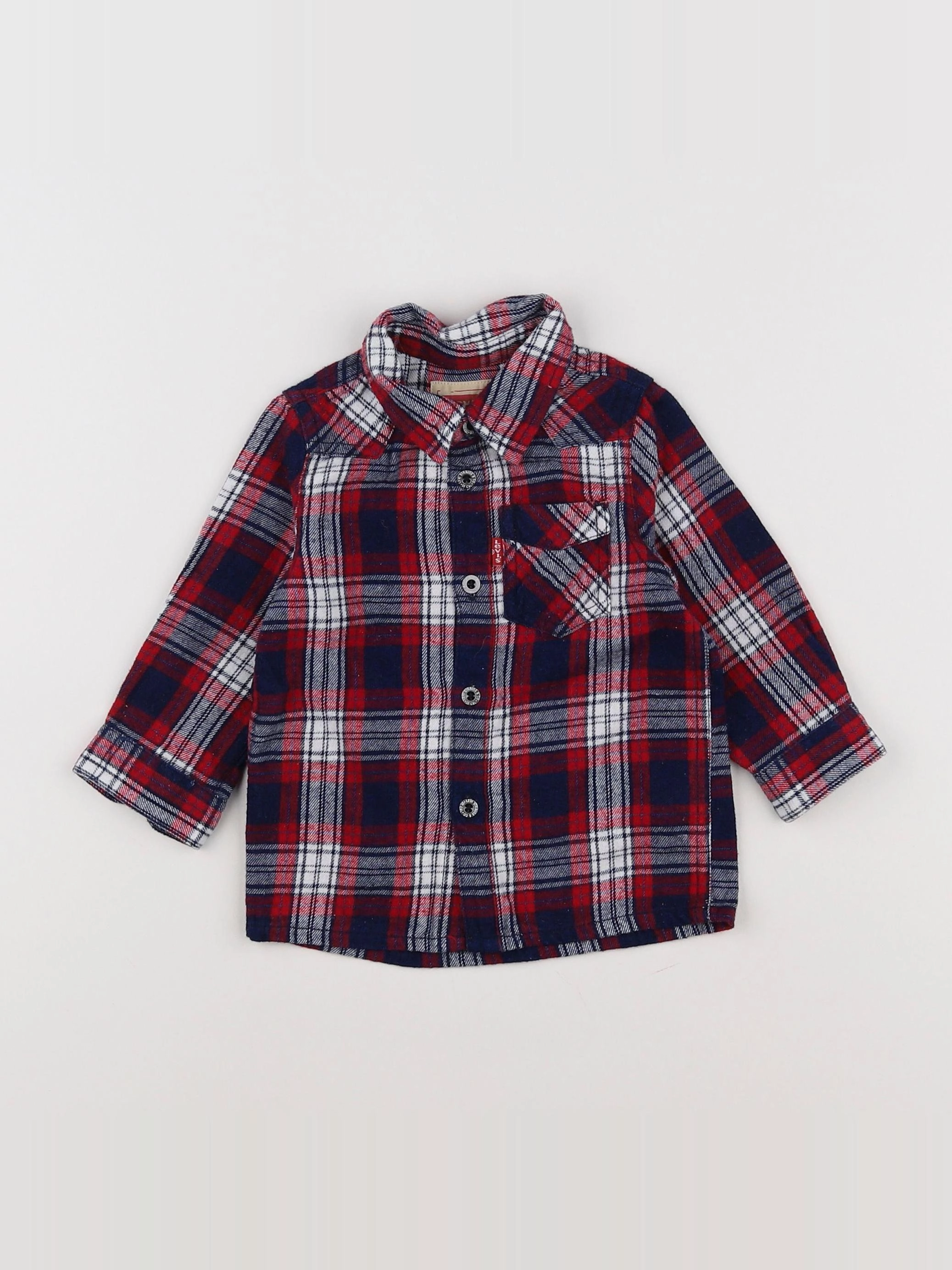 Levi's - chemise bleu, rouge - 9 mois