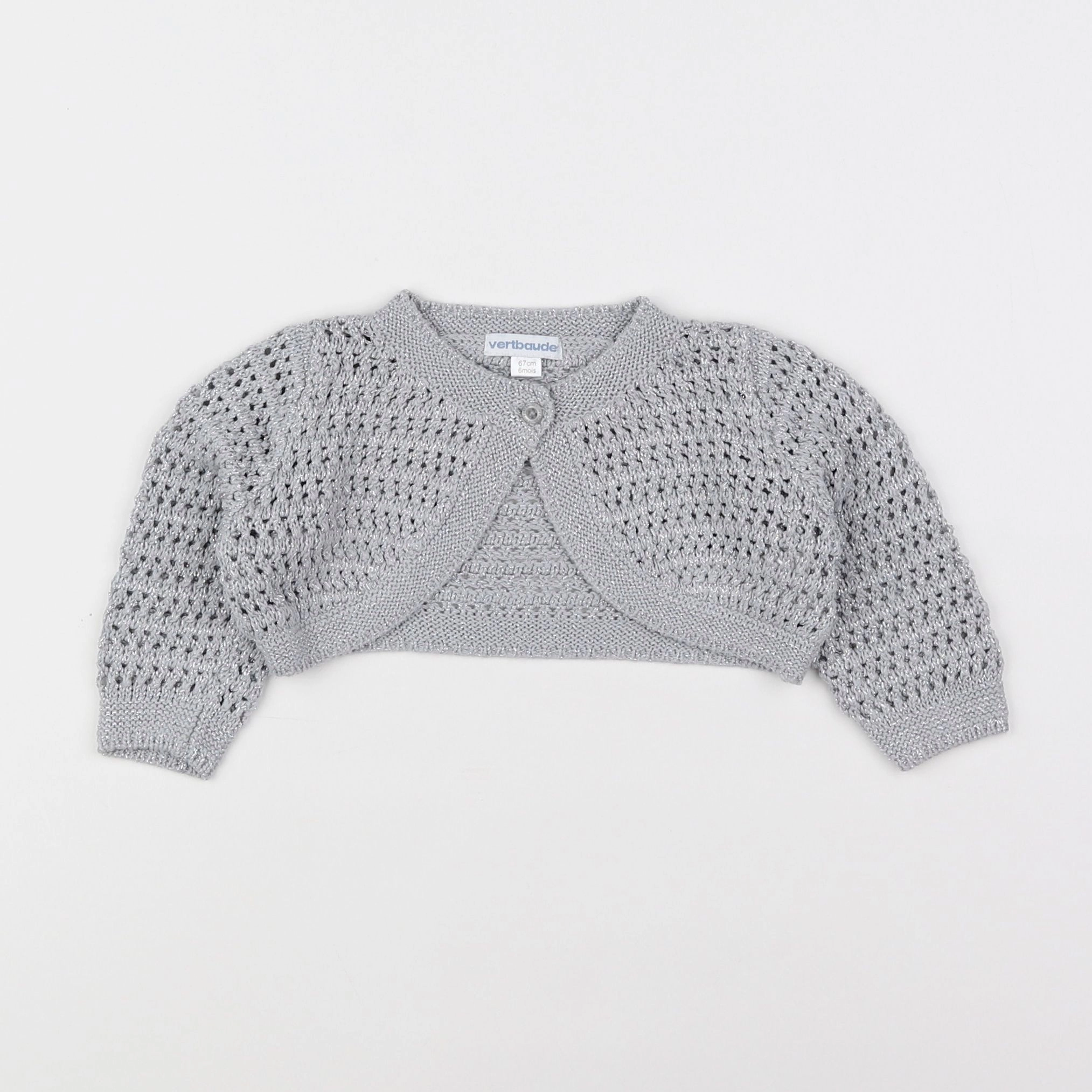 Vertbaudet - gilet gris - 6 mois