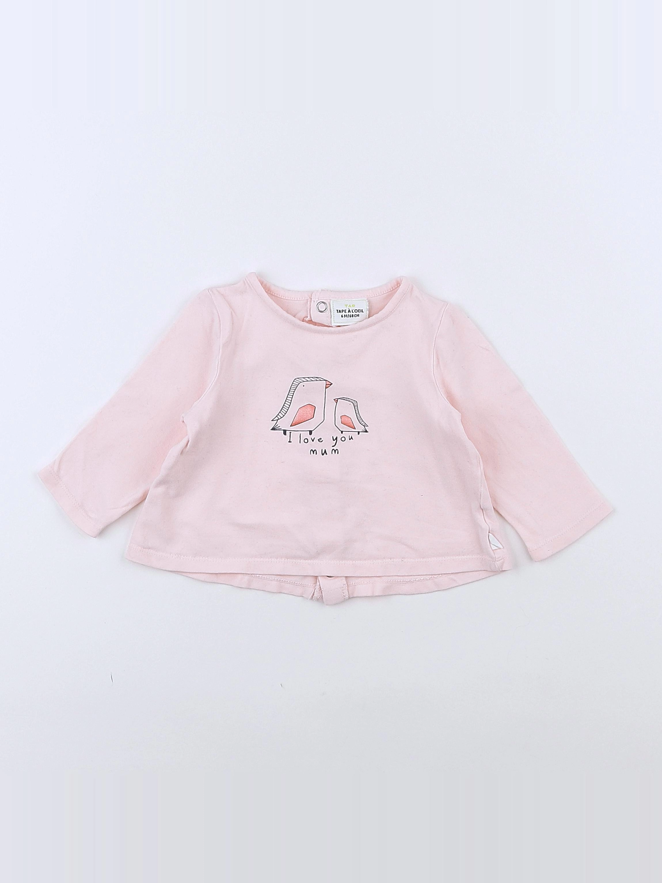 Tape à l'oeil - tee-shirt rose - 6 mois