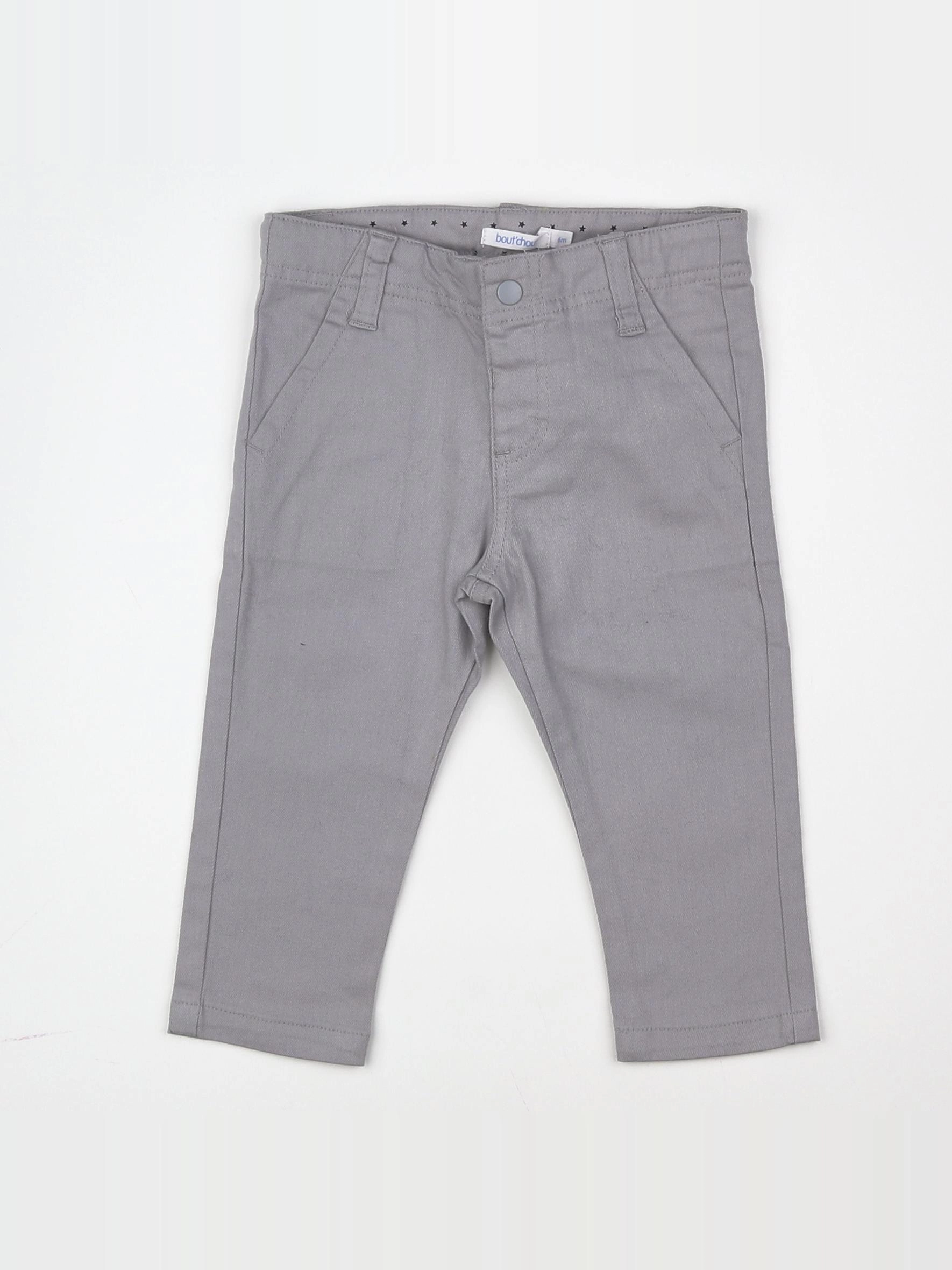 Boutchou - pantalon gris (état neuf) - 6 mois