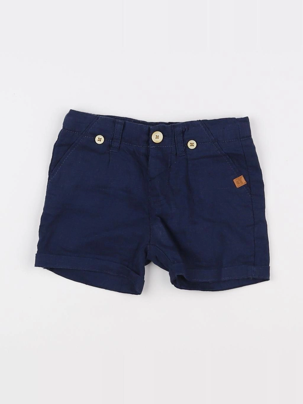 Zara - short bleu - 6/9 mois