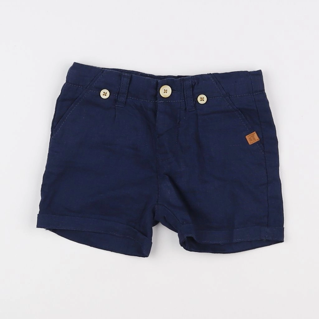 Zara - short bleu - 6/9 mois