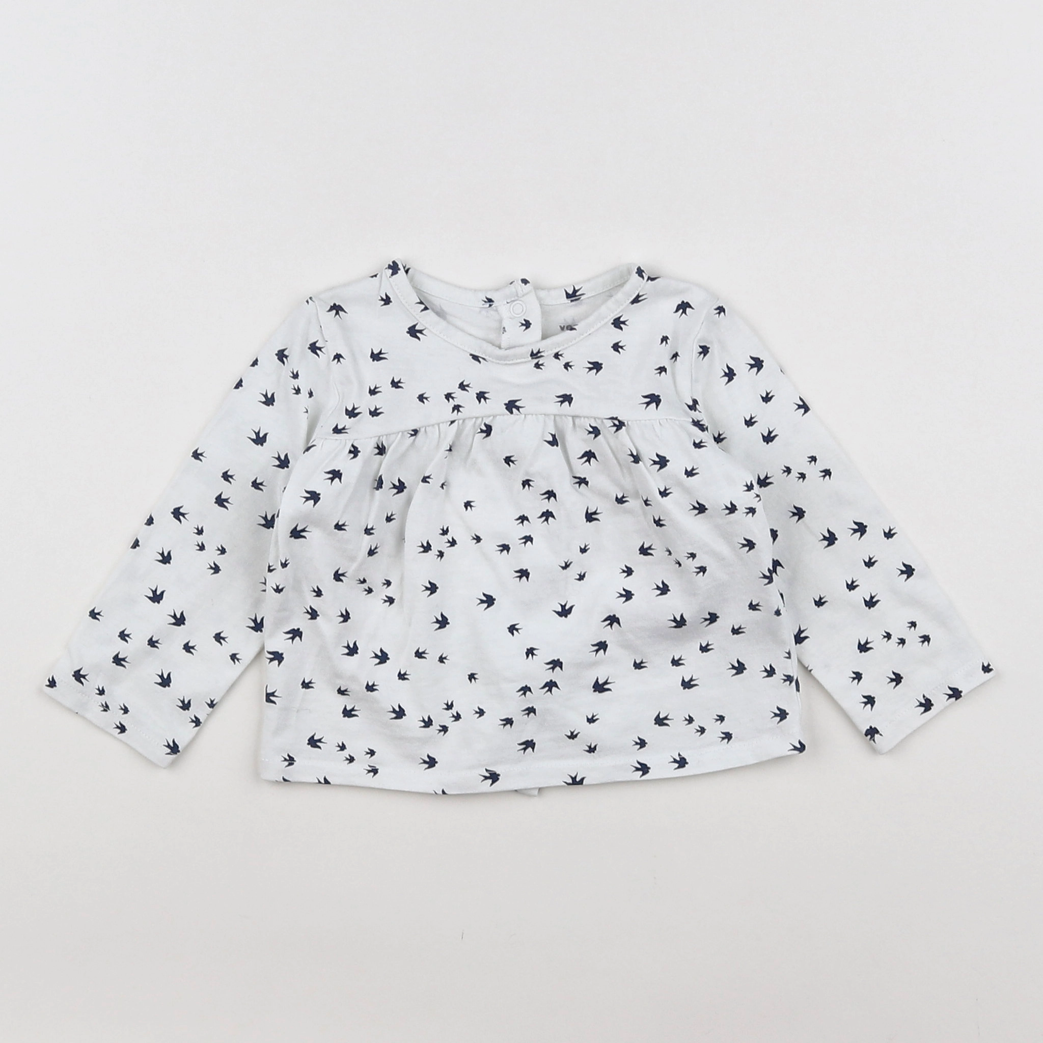 Vertbaudet - tee-shirt blanc, noir - 6 mois