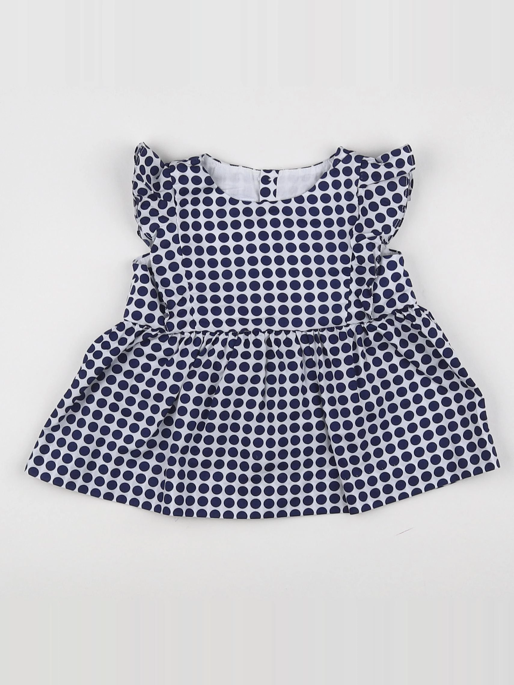Jacadi - blouse blanc, bleu - 12 mois