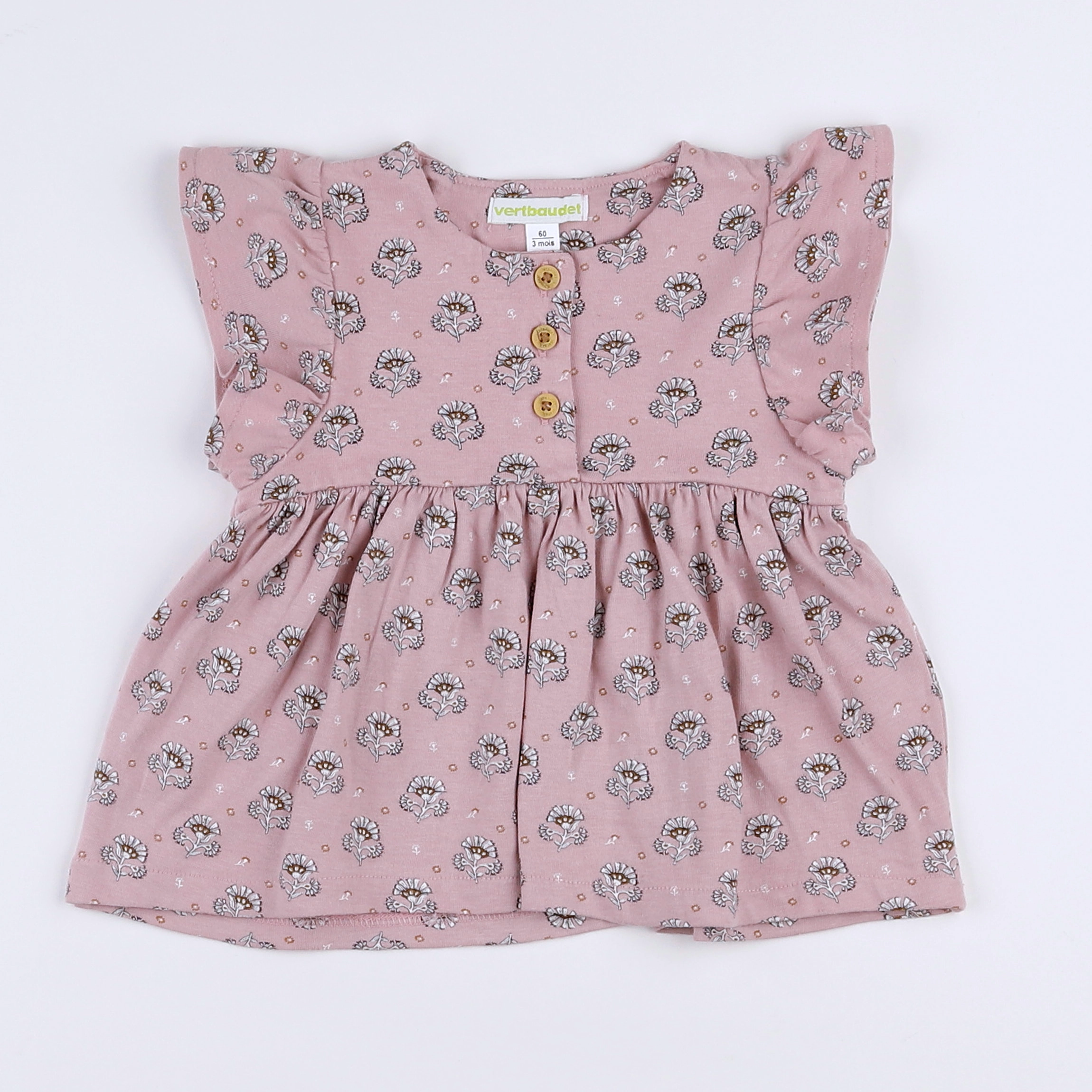 Vertbaudet - tee-shirt violet - 3 mois
