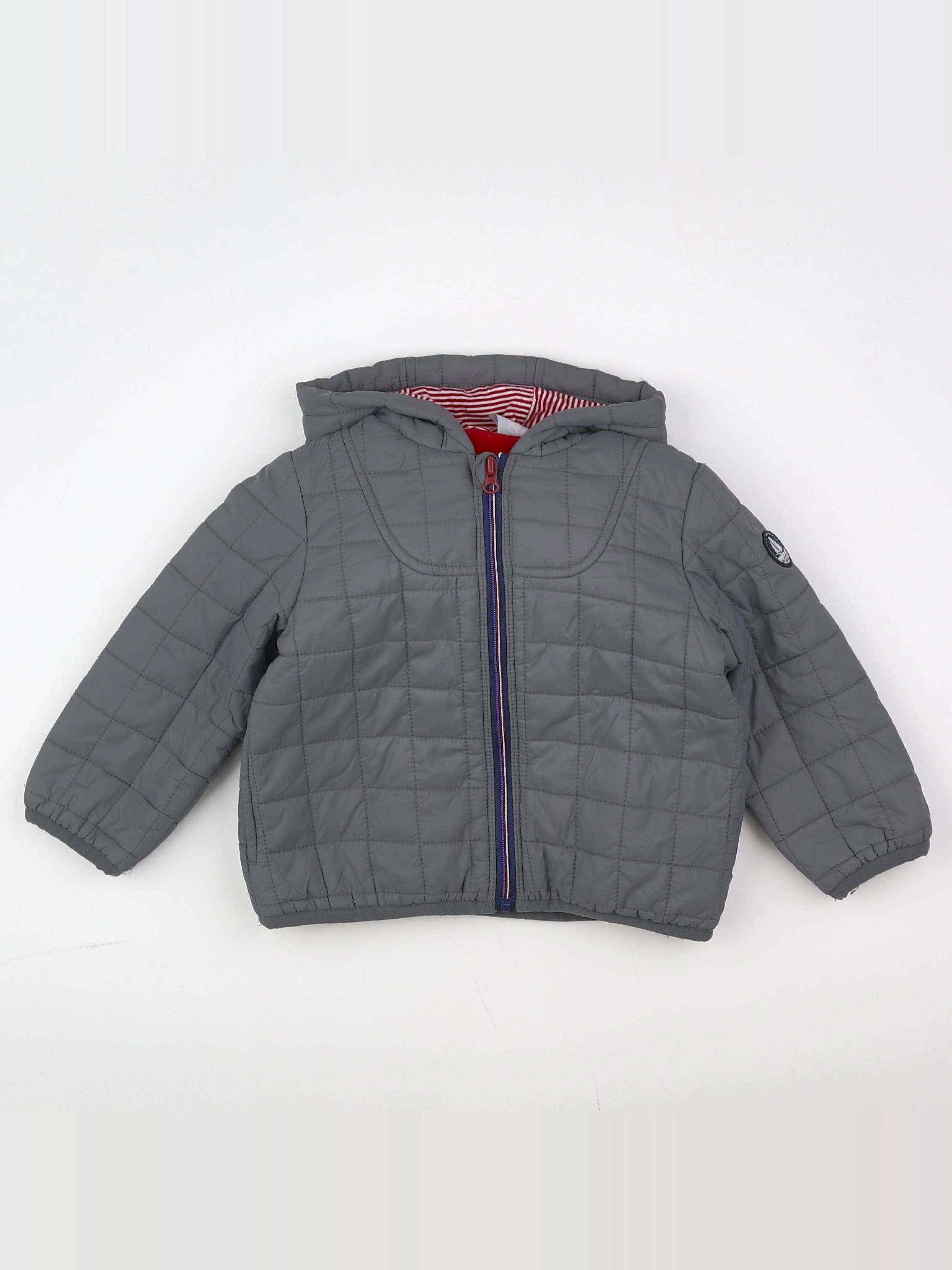 Petit Bateau - doudoune gris - 18 mois