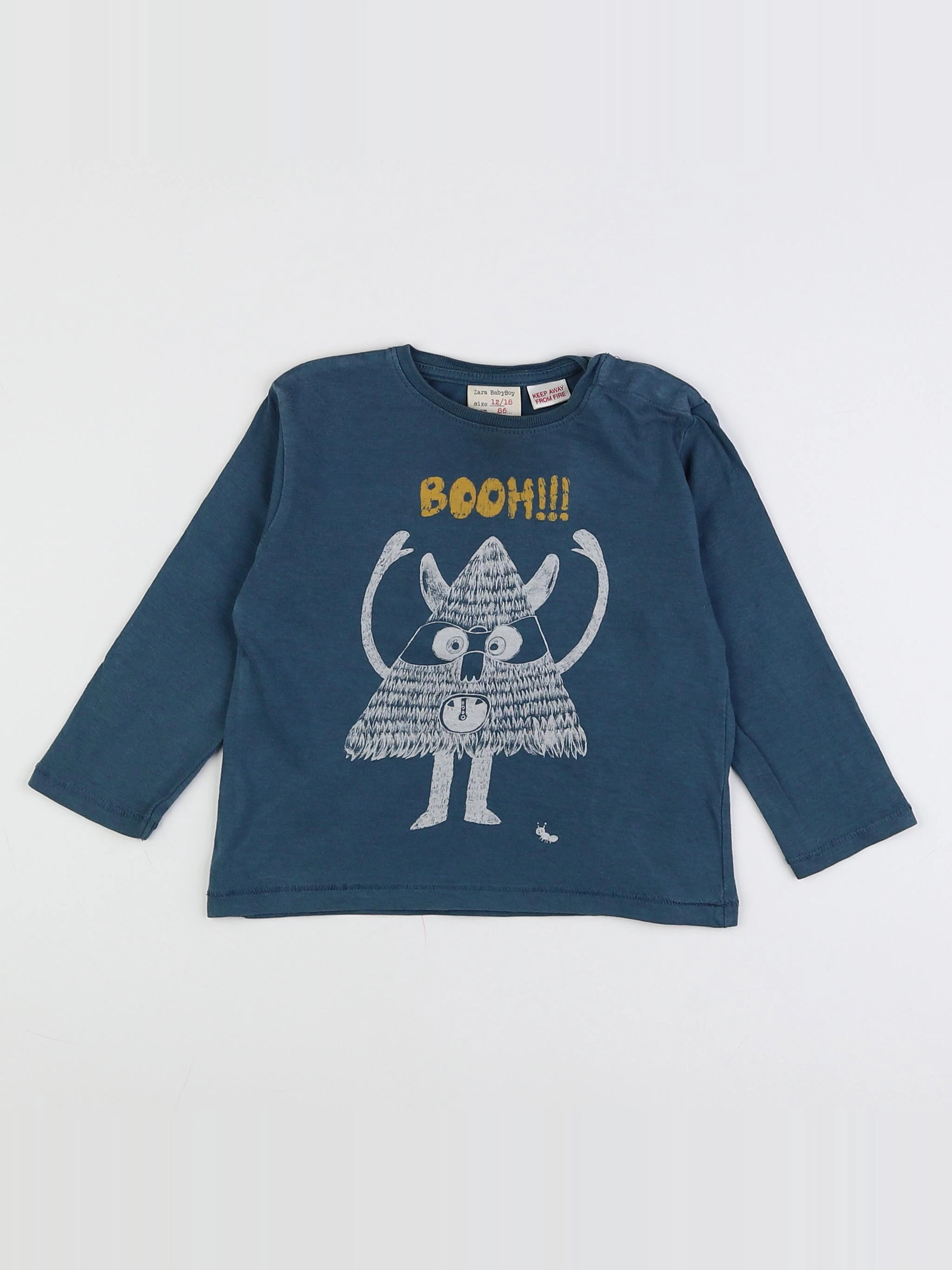 Zara - tee-shirt bleu - 12 mois