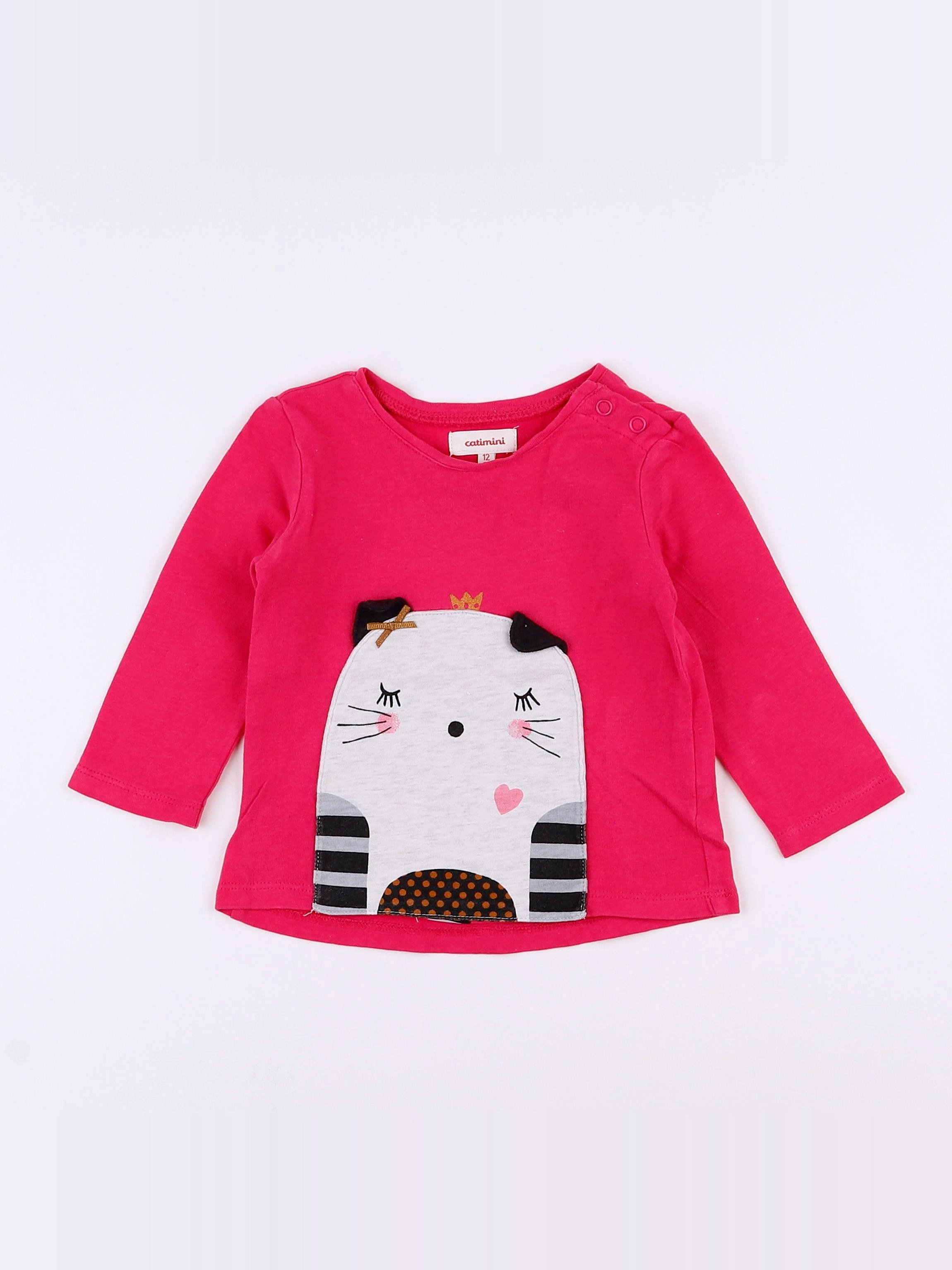 Catimini - tee-shirt rose - 12 mois