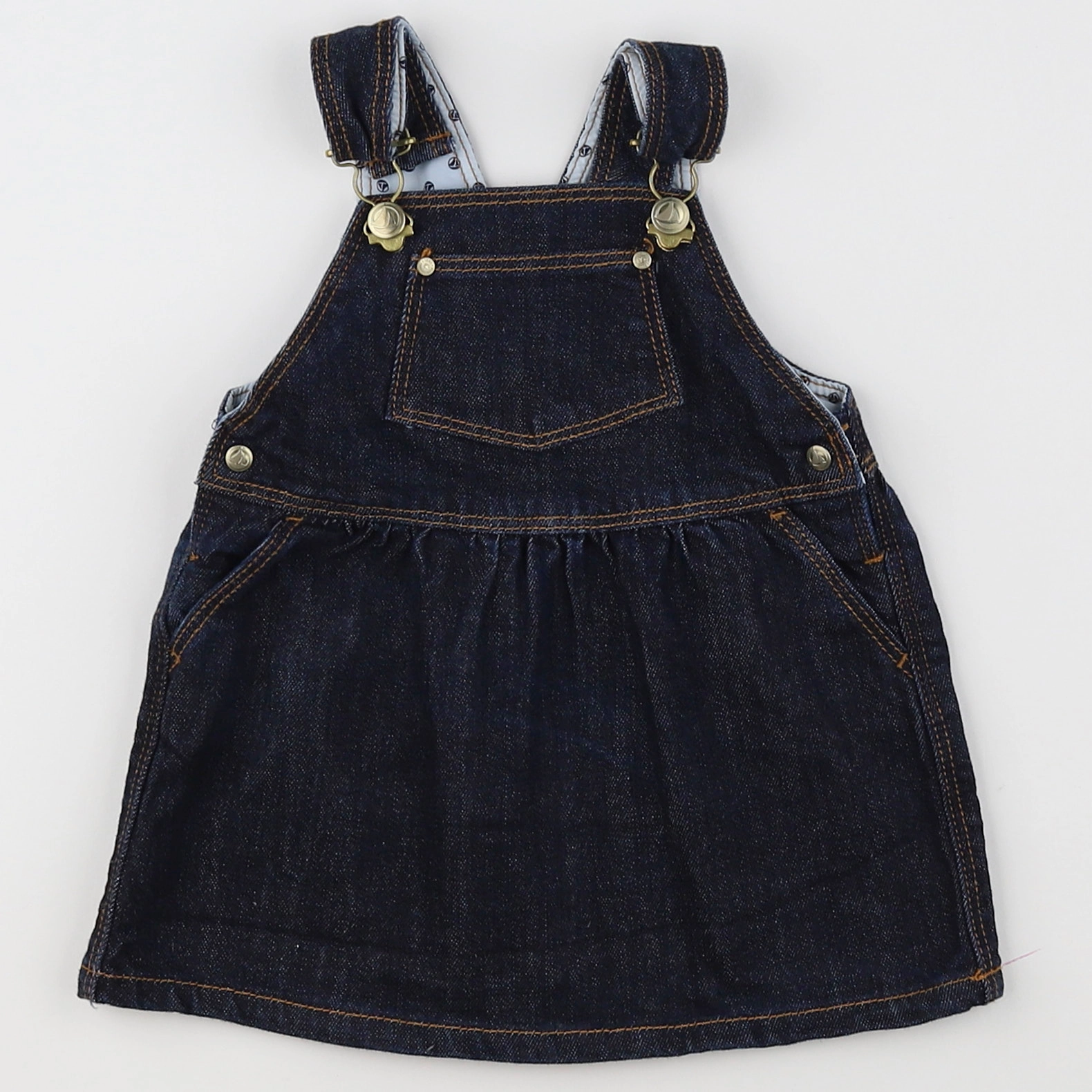 Petit Bateau - robe bleu - 12 mois