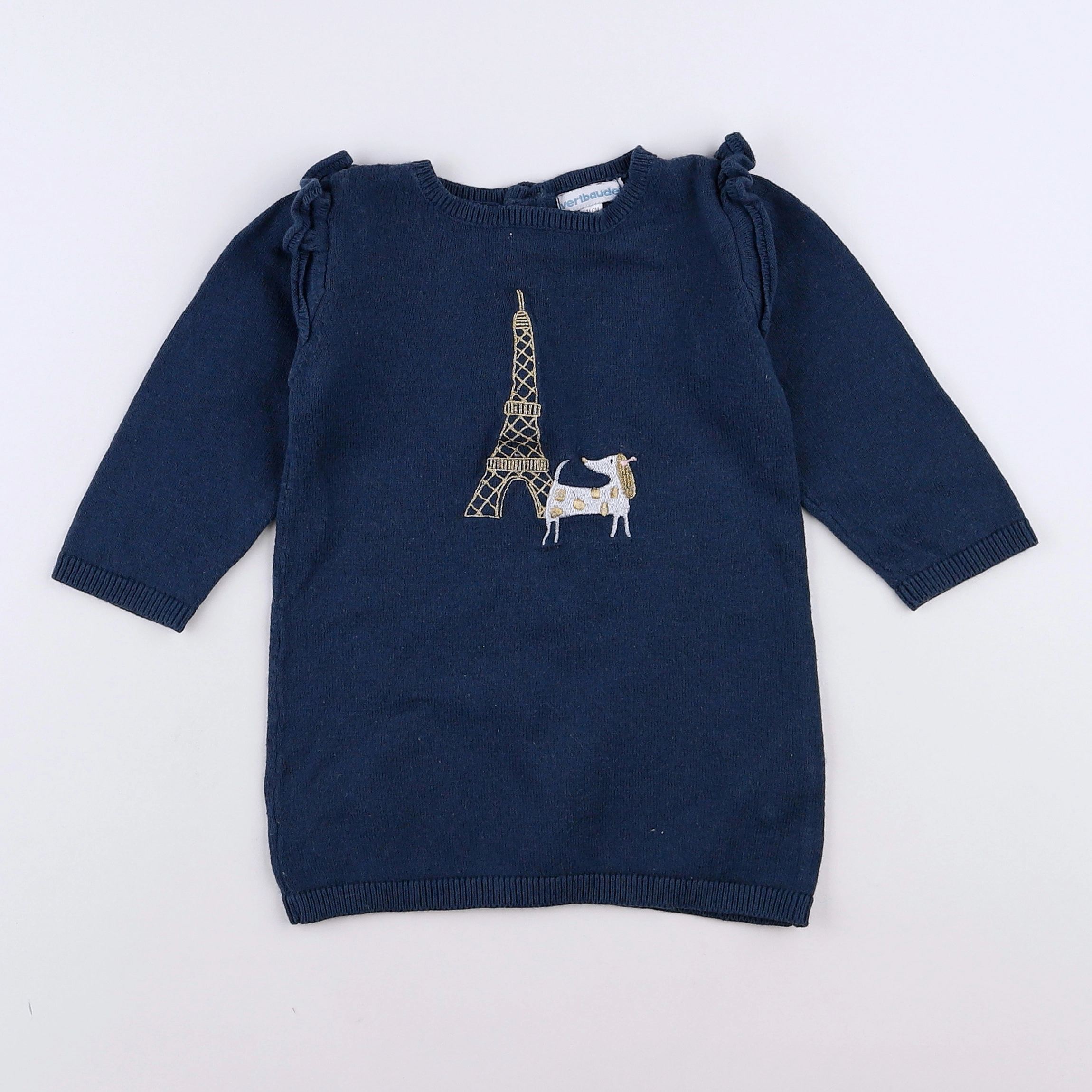 Vertbaudet - robe bleu, vert - 12 mois